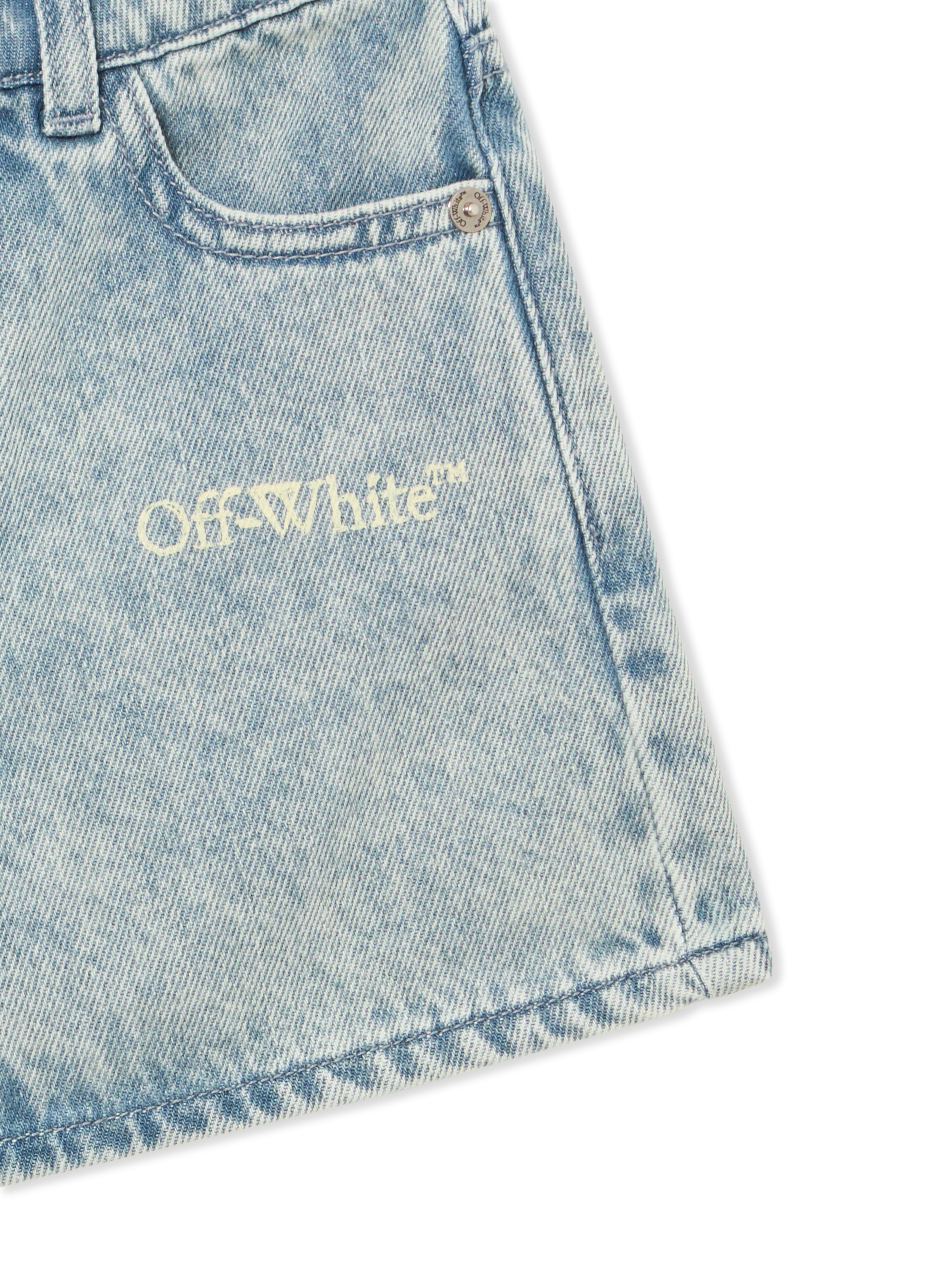  Off White Bookish Denim Shorts - Kids Mädchen Kleidung Light Blue 6 