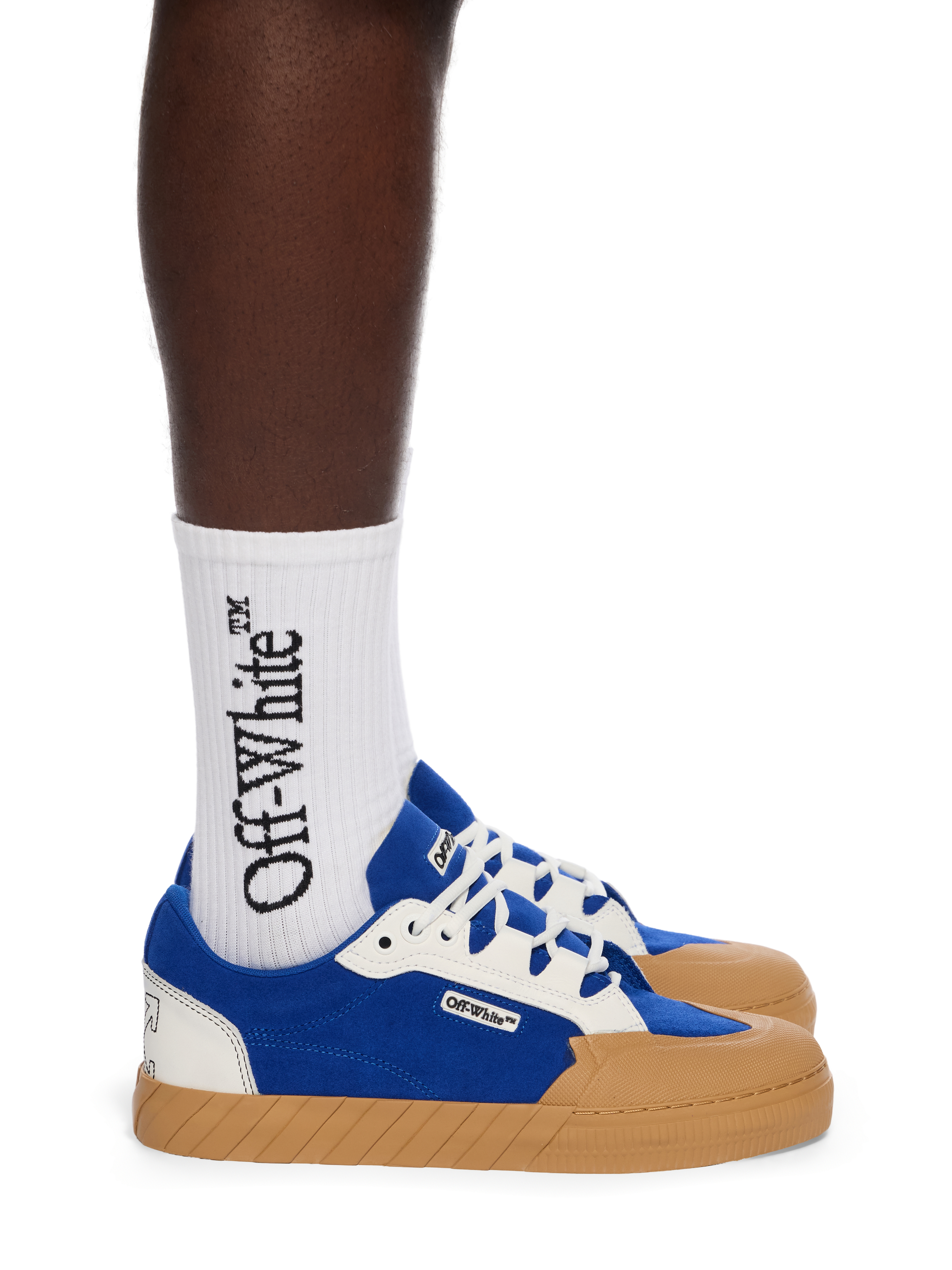 OFF WHITE Vulcanized 779 Suede Sneakers - Male Sale Check Camel - Navy Blue 46