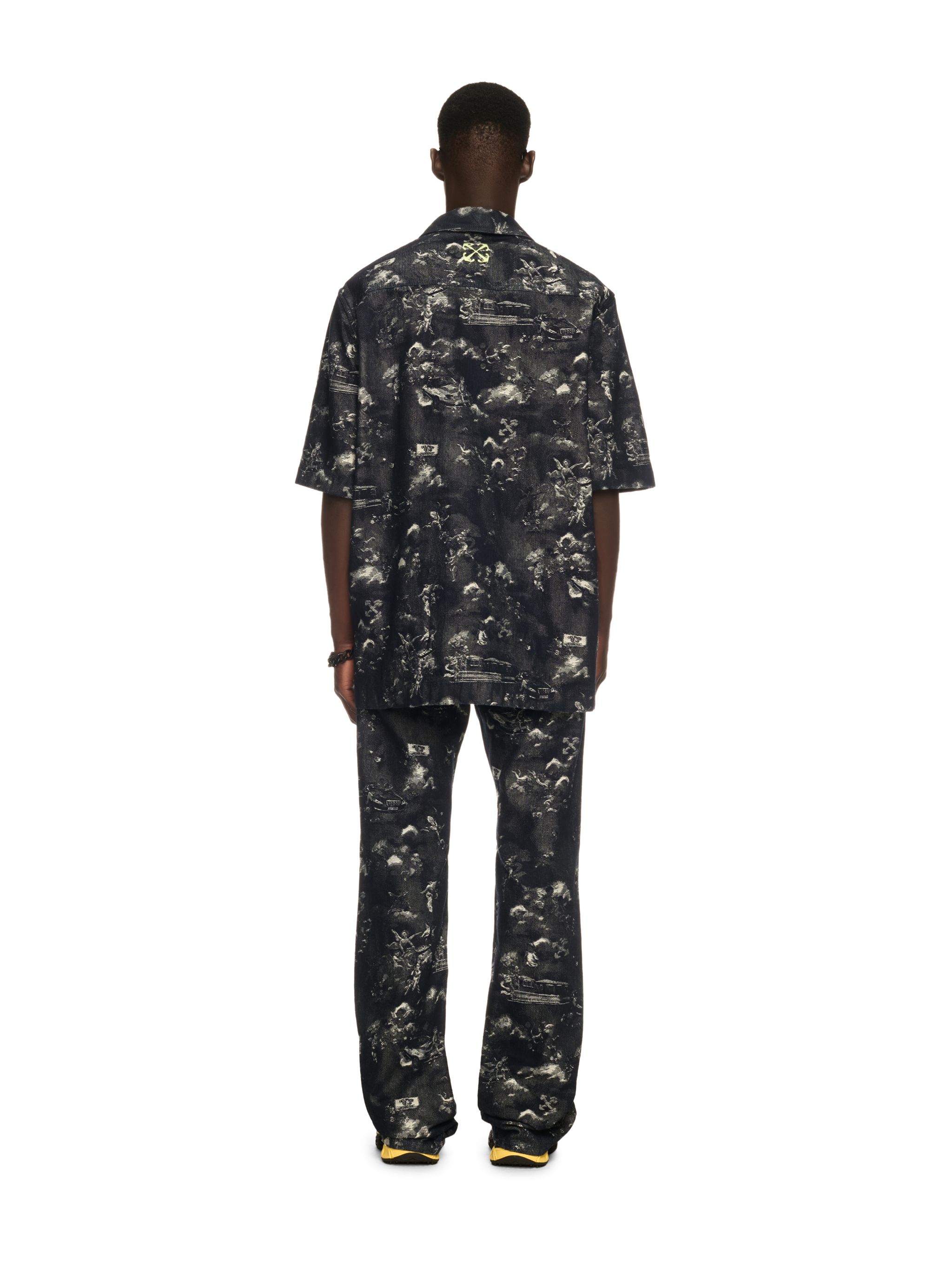 Off-white Off White Men Jacquard Fresco Bowling Shirt In Blue