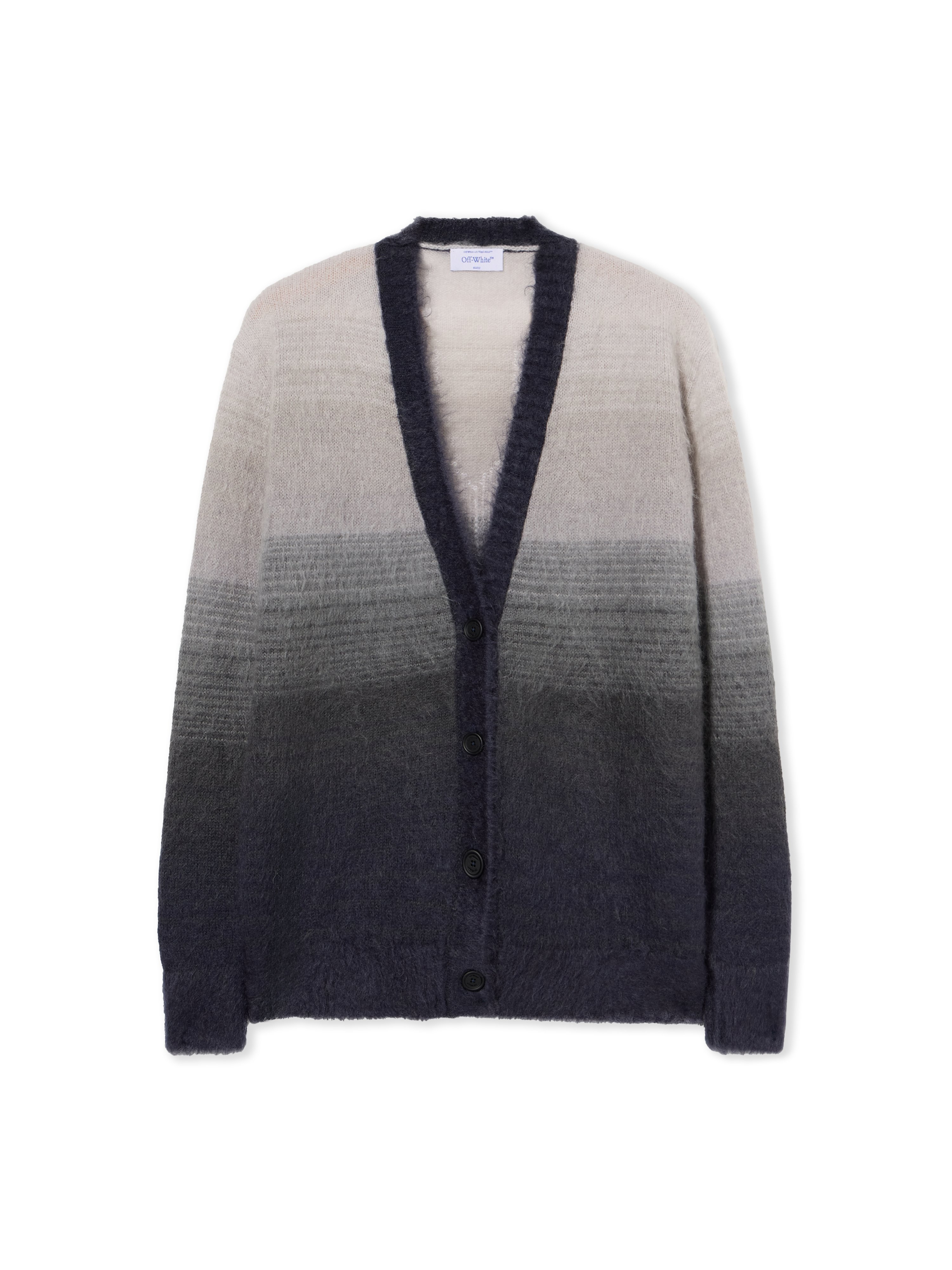 Off-white Mohair Arrow Degrade Cardigan In Black