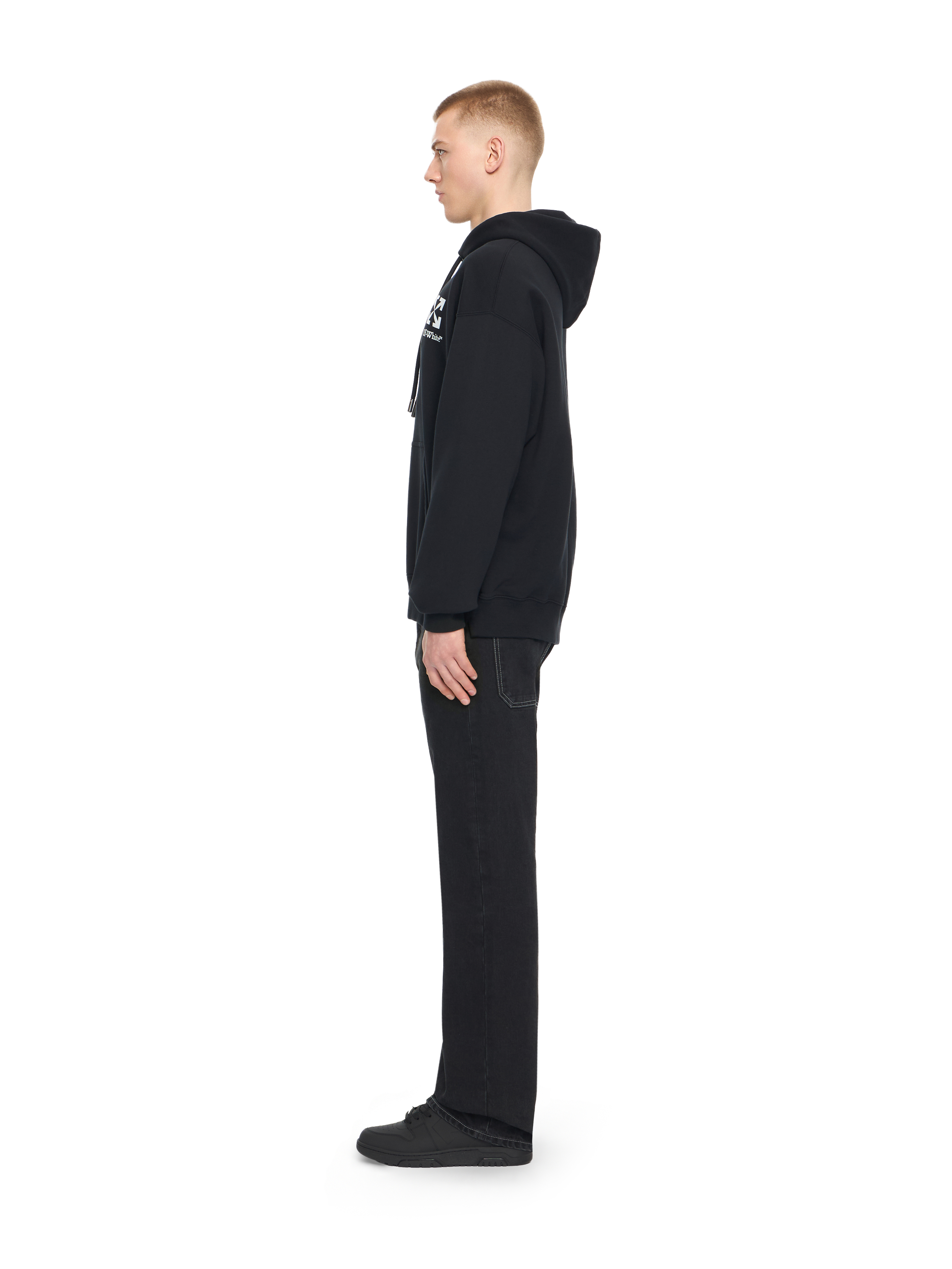Off-white Small Arrow Logo Hoodie In Black Cotton