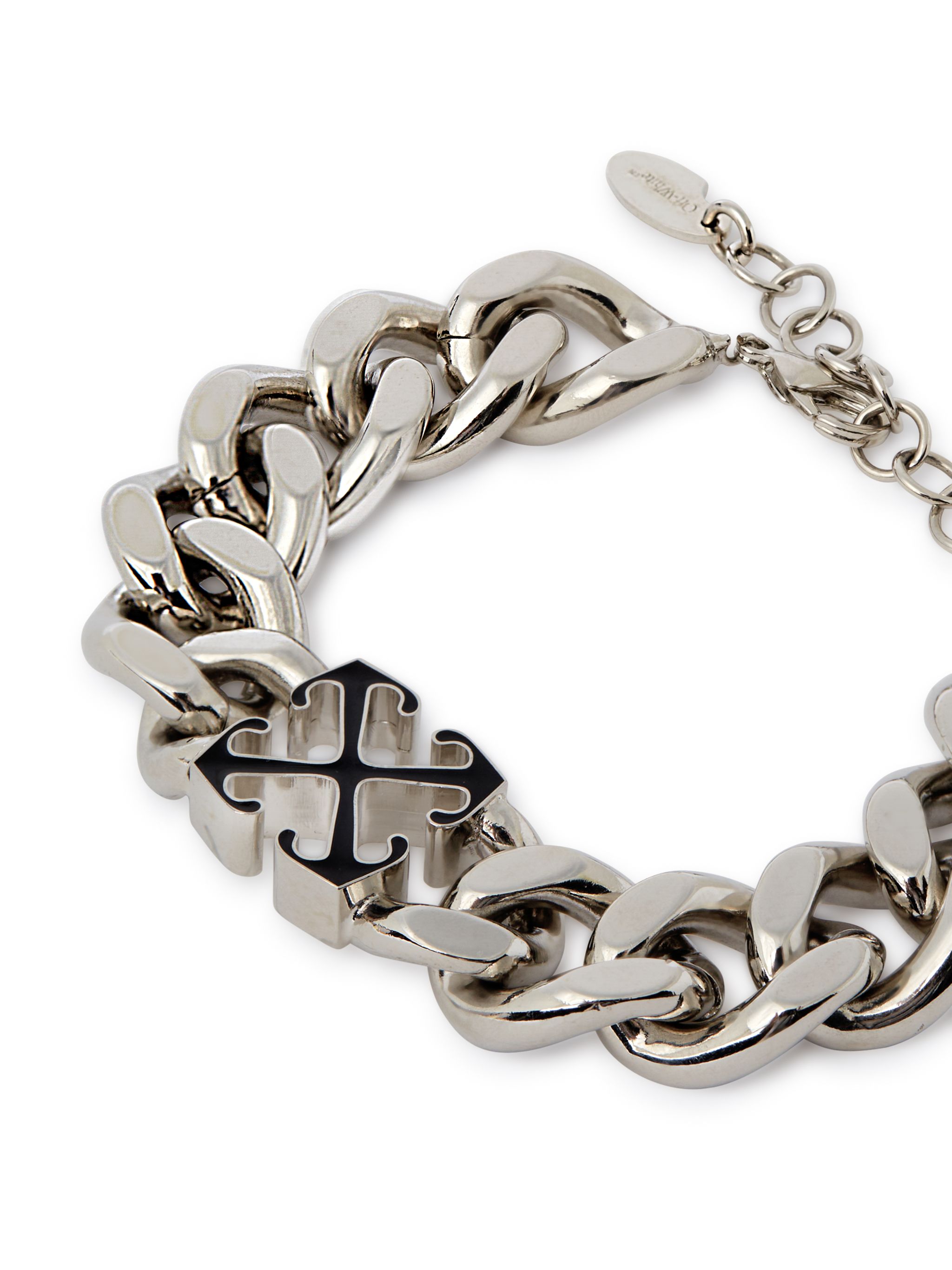  Off White Enamel Arrow Chain Bracelet - Male Armbänder Silver Qt 
