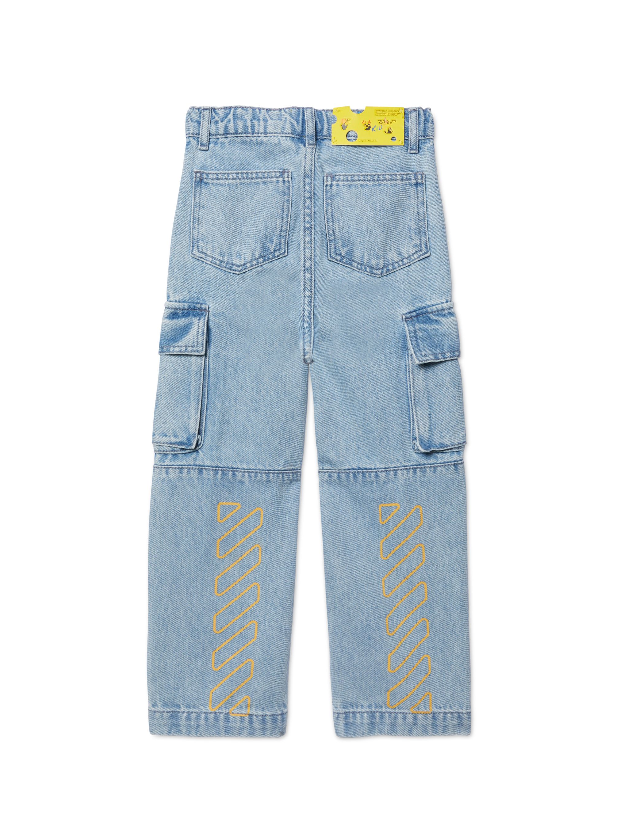 Off-white Bookish Diag Jeans In Blue