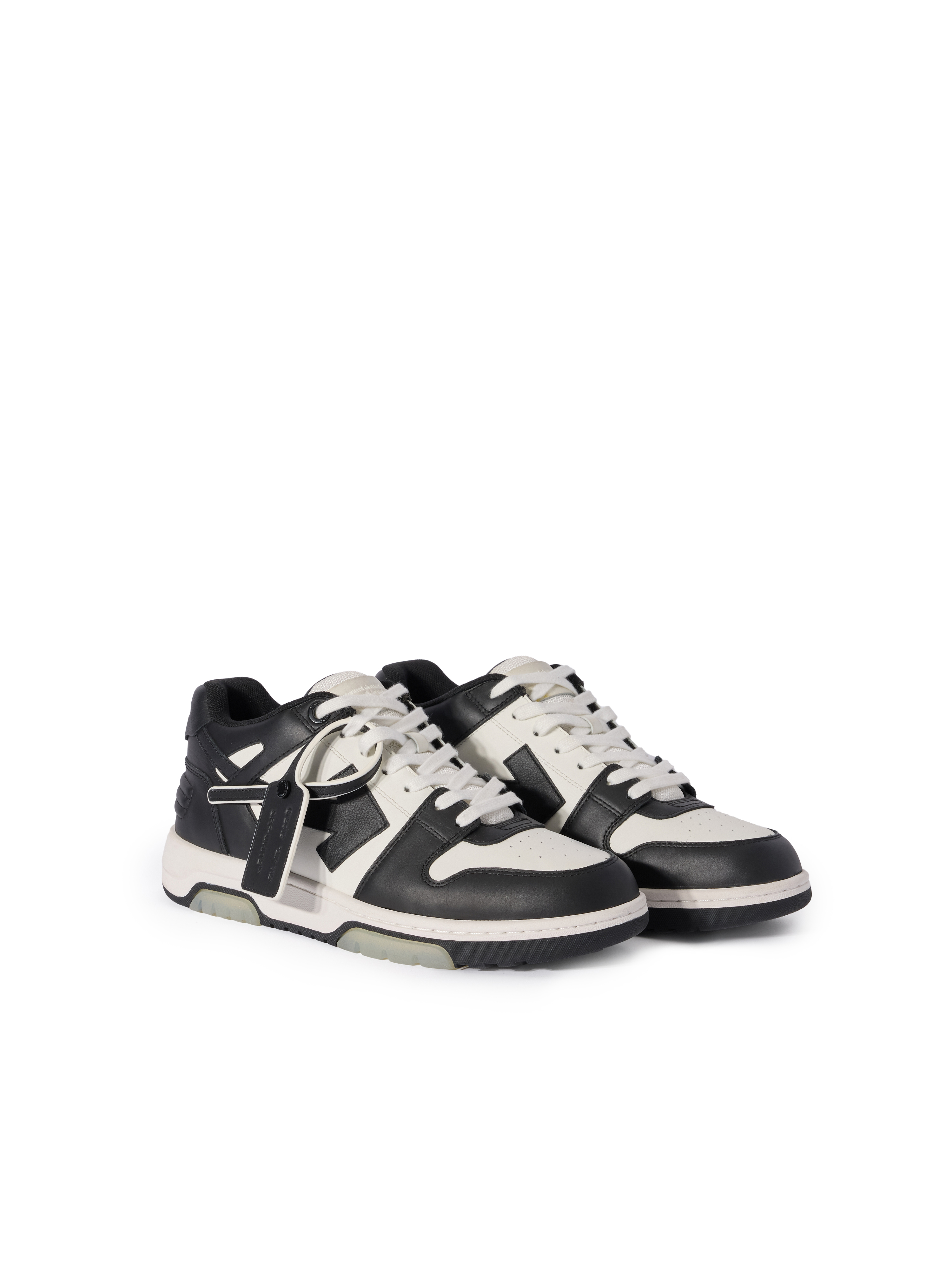 Off-white Low-top Sneakers With Iconic Branding And Rubber Sole In Black