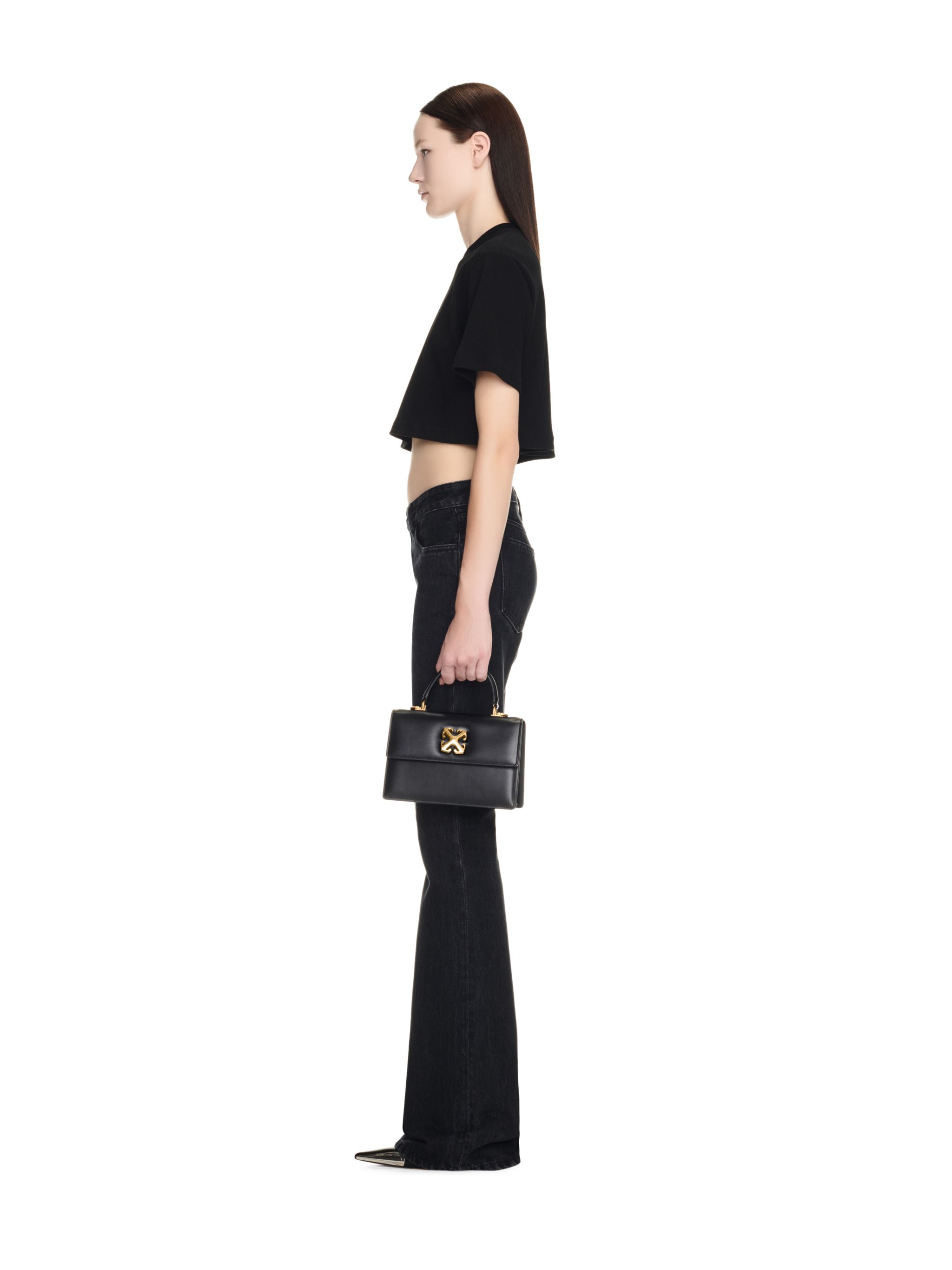 Off-white Jitney 1.4 Top Handle Chain Black No Col In Black