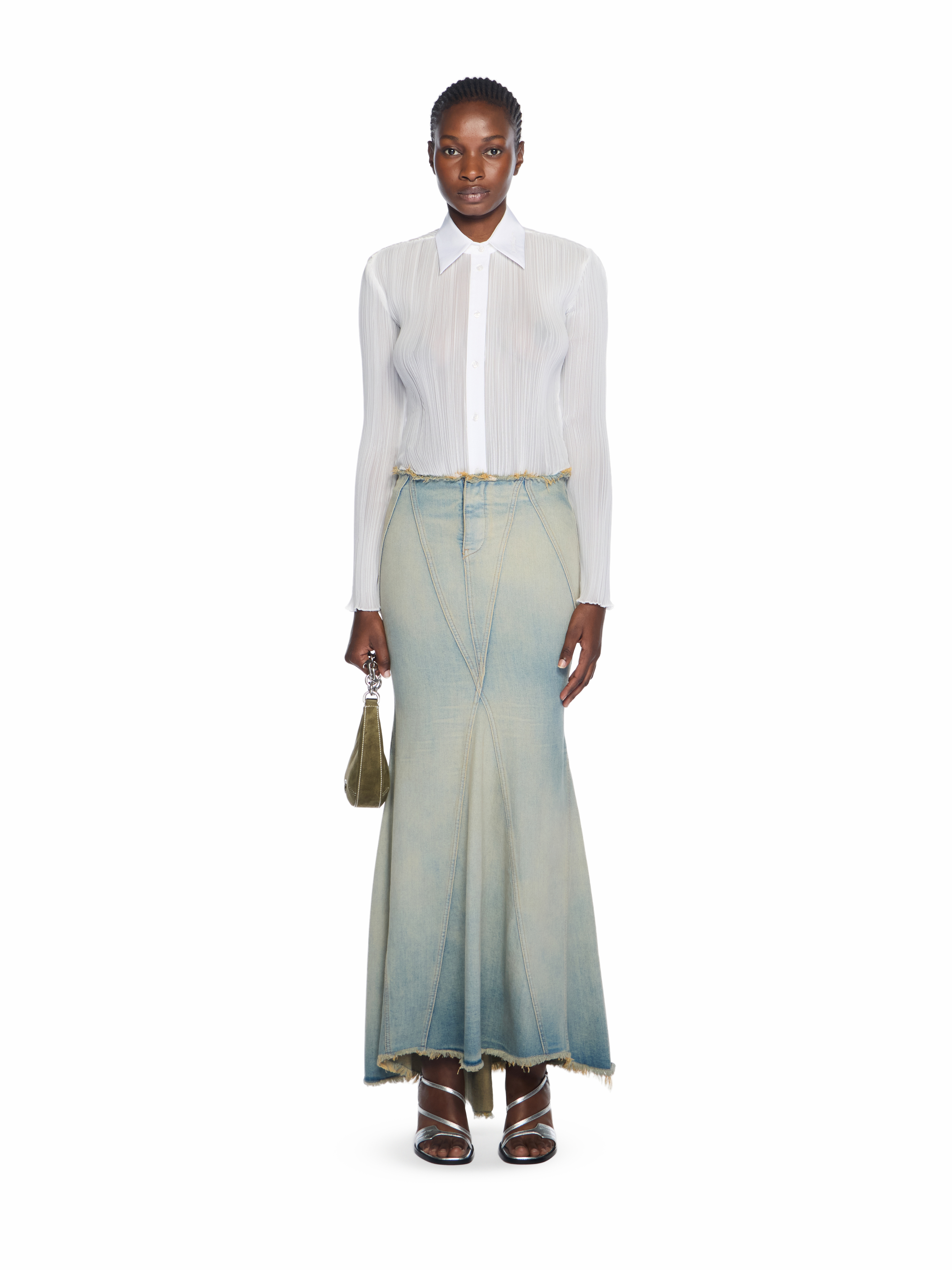 Off-White Plisse Long Sleeve Shirt