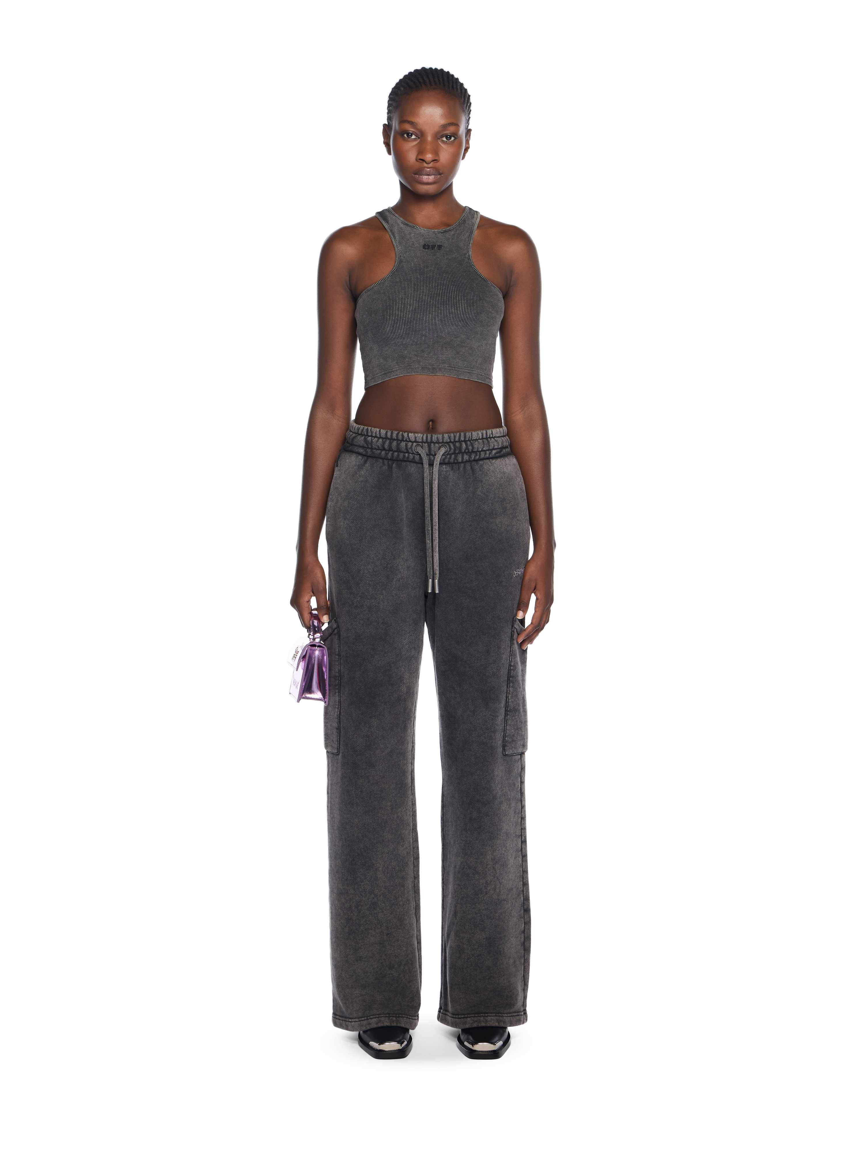  Off White Off Stamp Rib Rowing Logo Top - Female  Marble Black-black 44 