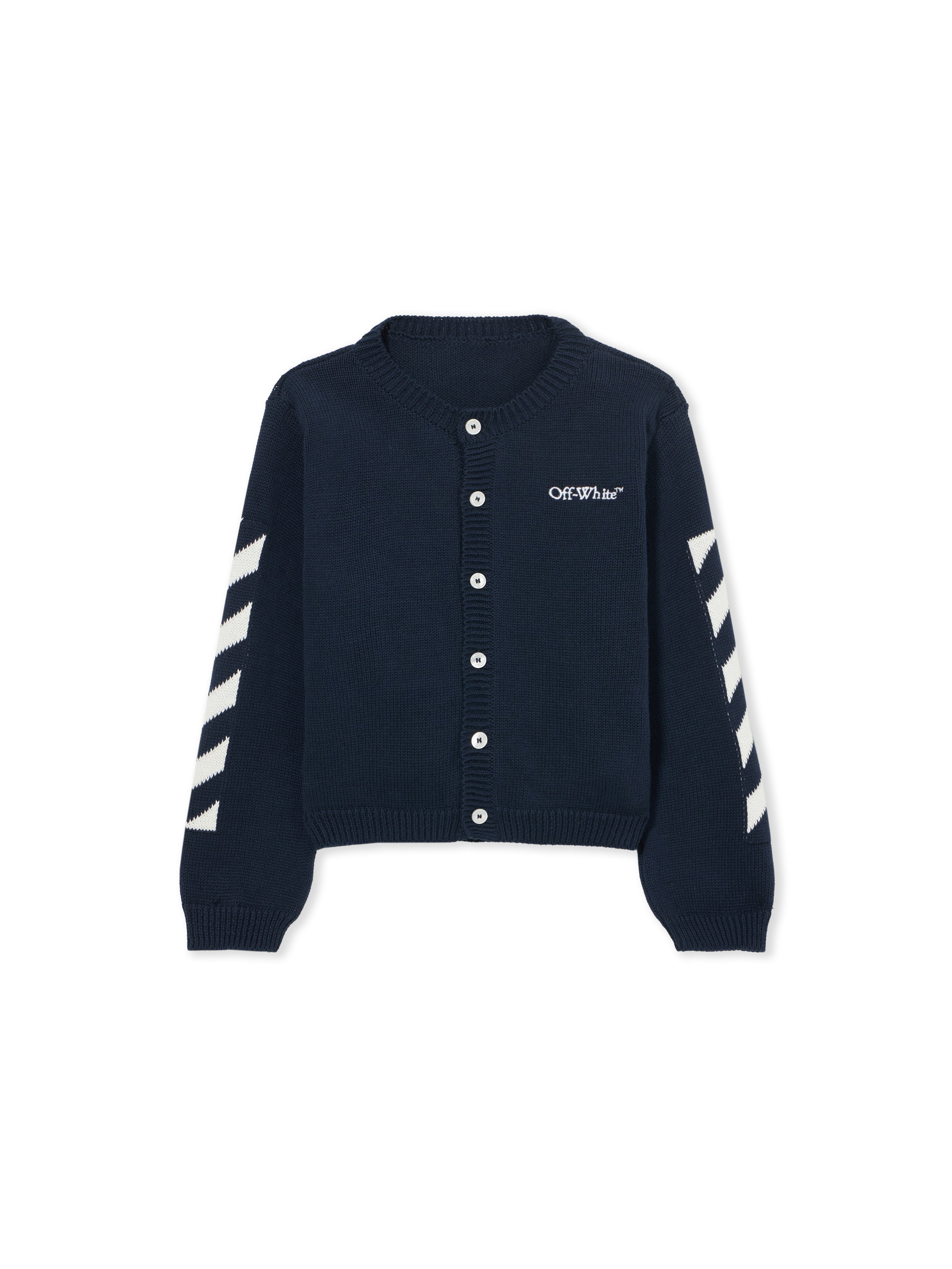  Off White Bookish Diagonal Cardigan - Kids Baby Seaborne 9/12 