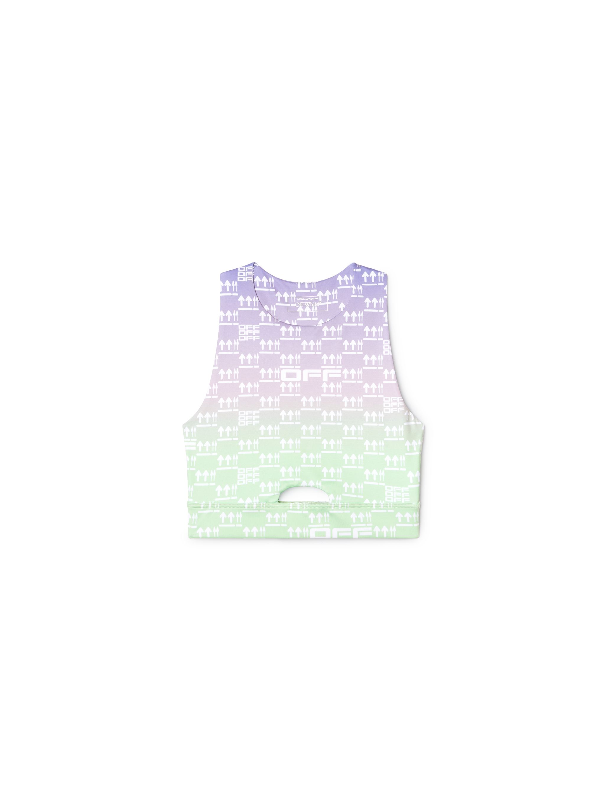 Off-white Double Arrows Aop Cutout Bra In Purple