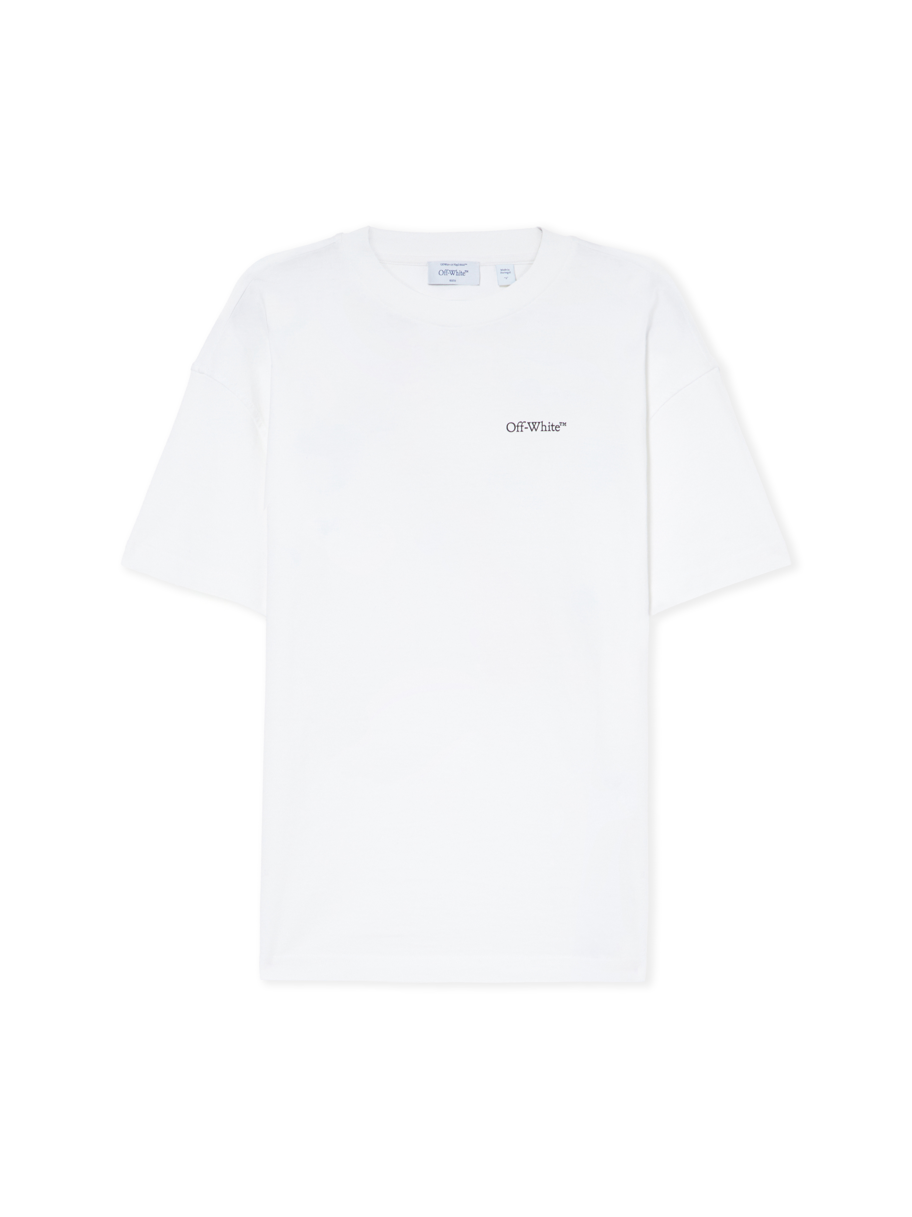 Off-white Crew Neck Cotton Floral Back T-shirt In White