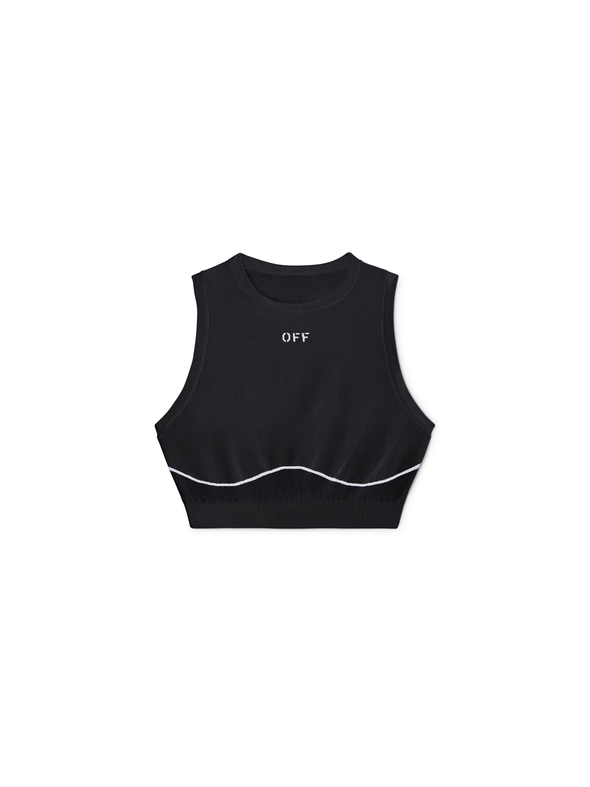 Off-white Jersey Seamless Crop Top In Black