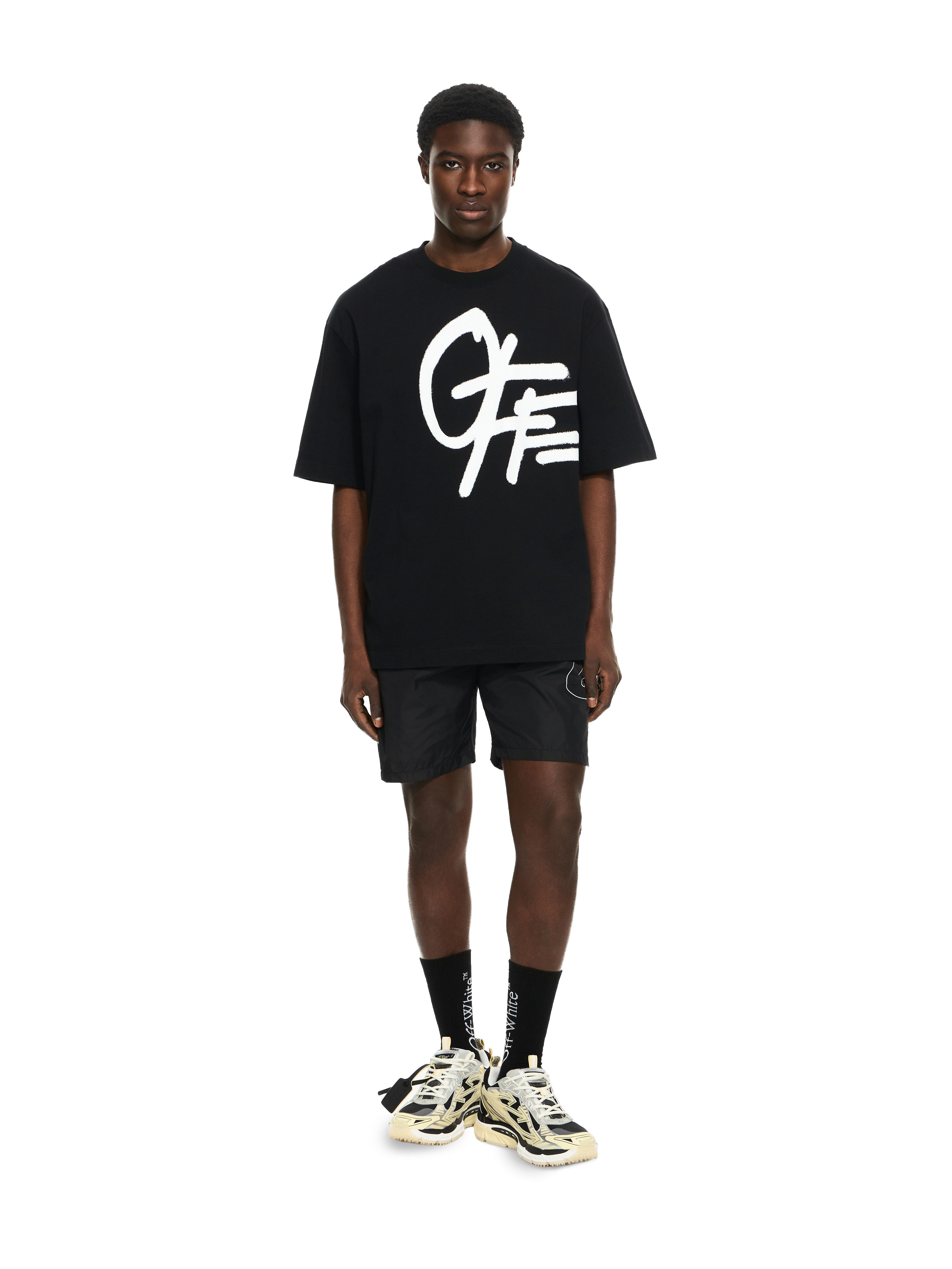 Spray Logo Skate T-shirt in BLACK for Men | Off-White™