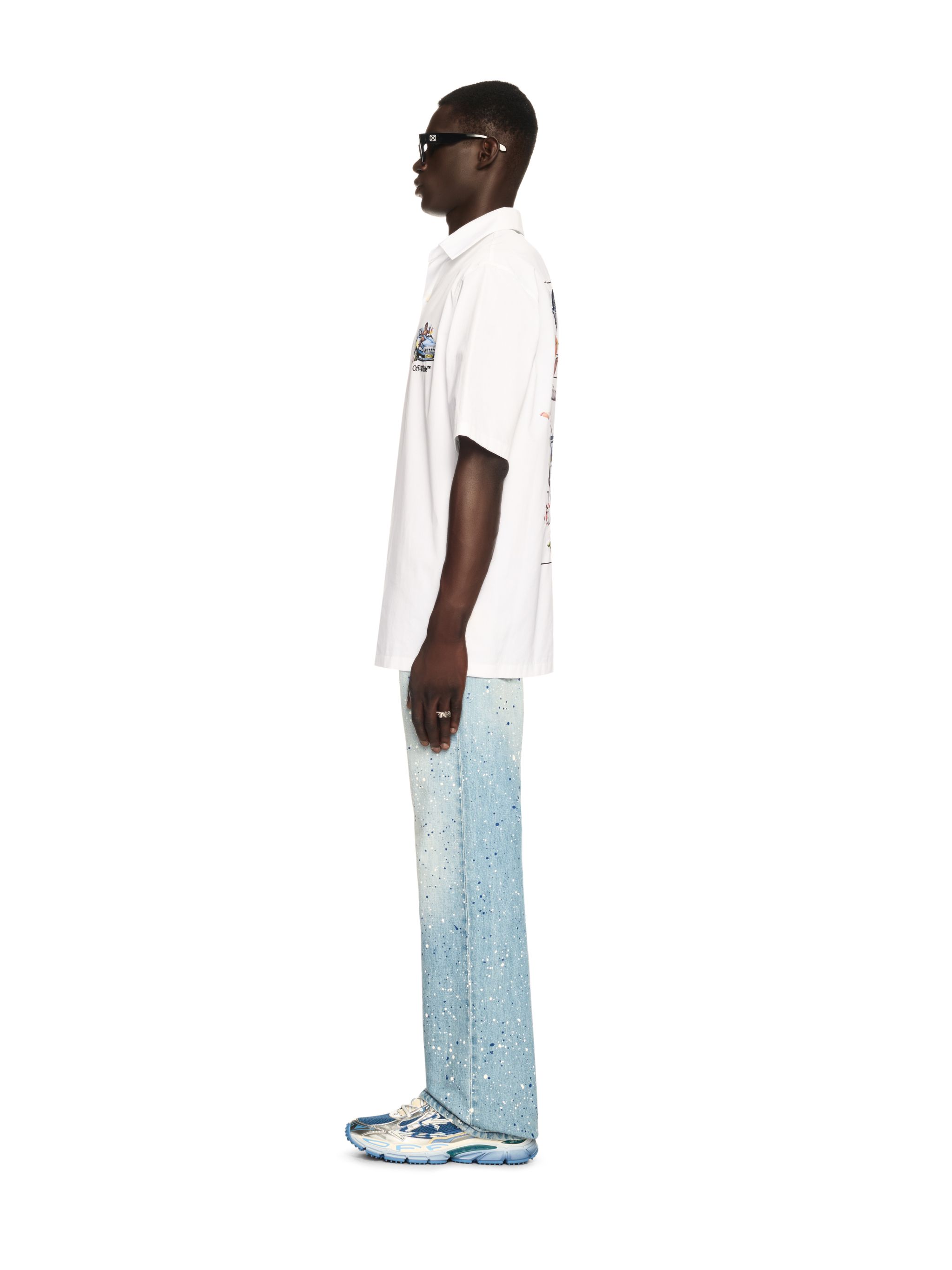  Off White Paint Relaxed Jeans Navy Blue - Multicol - Male  Blue 31 