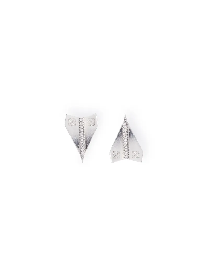 Off-white Silver Paper Plane Earrings