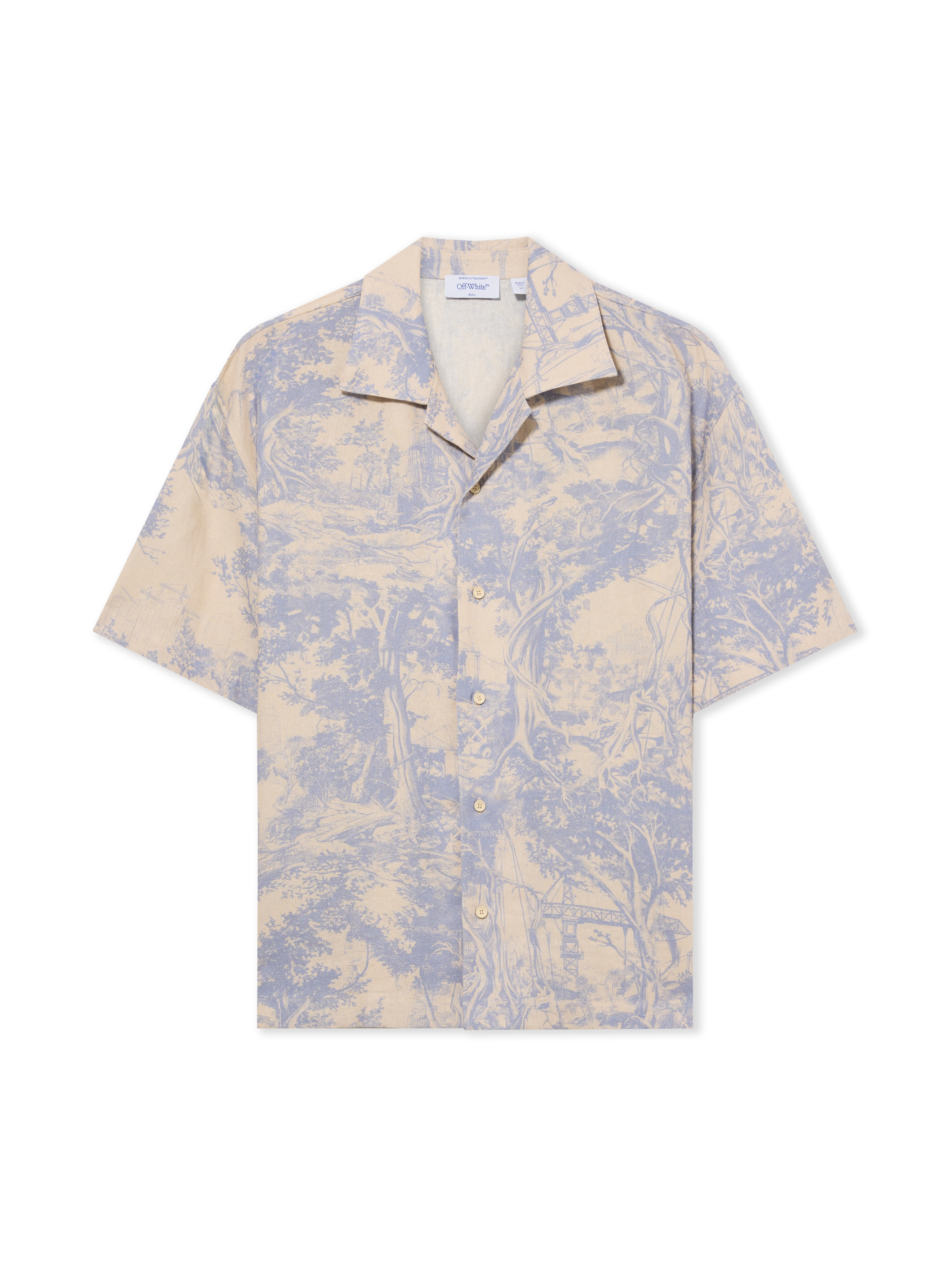 Off White Uomo Light Gray Camicia Bowling Lino City Nature - Camicie 48 - Immagine 1