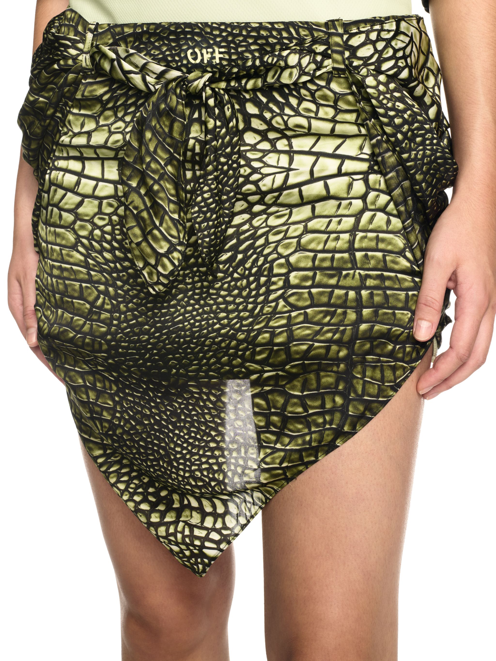 Off-white Green Crocodile Bandana Skirt In Green