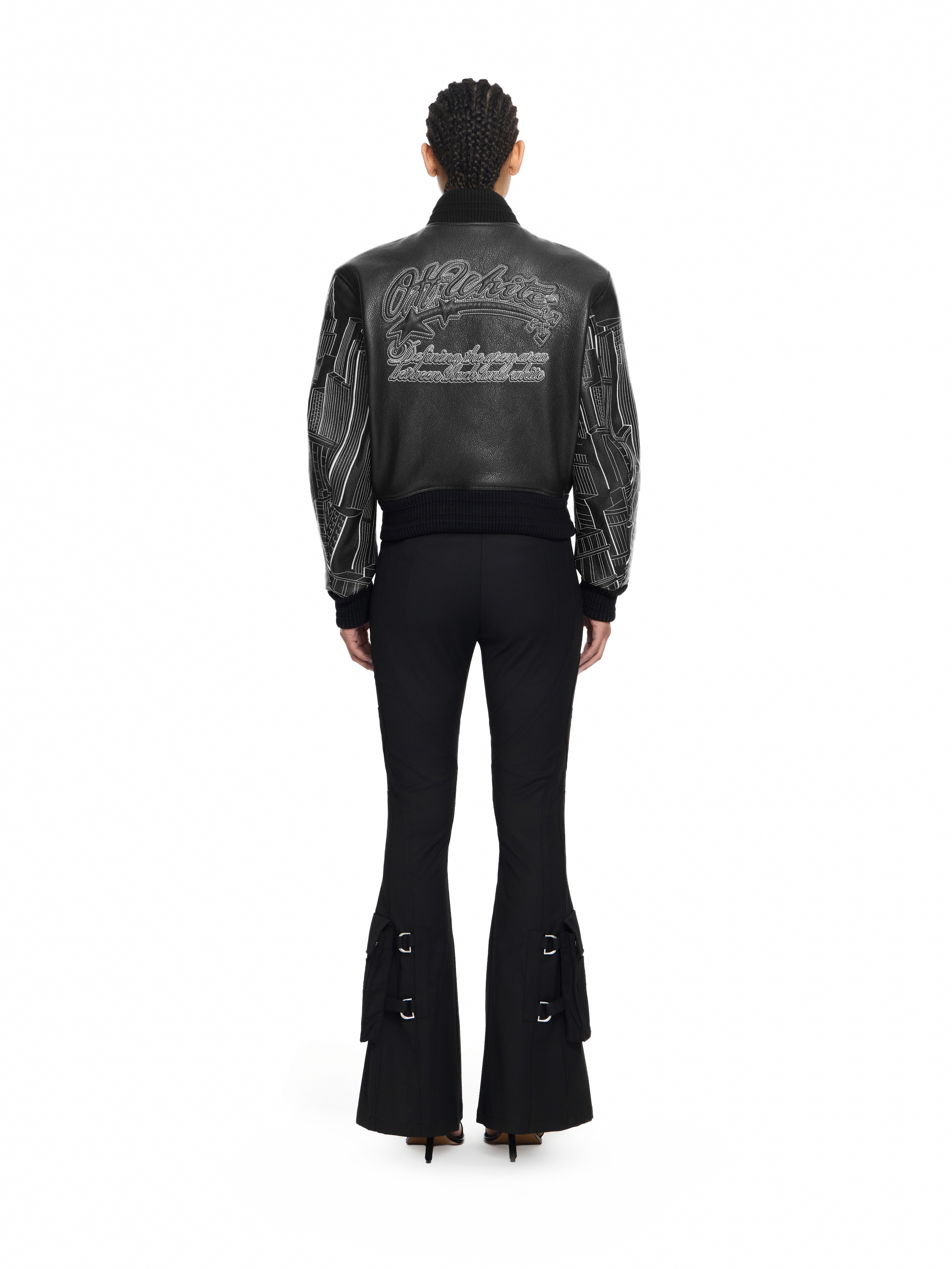 Off-white Eagle Skyline Varsity Jacket In Black