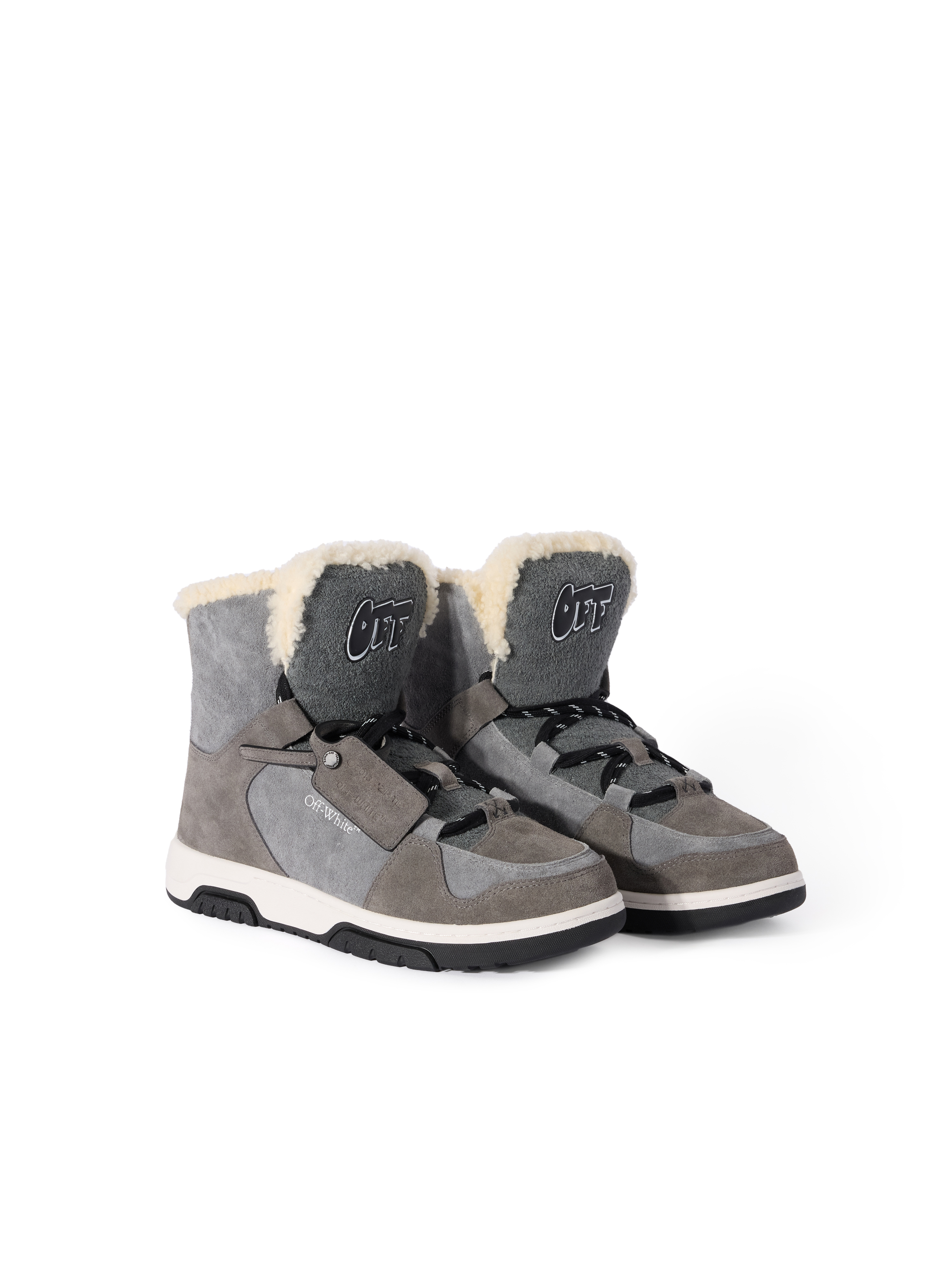  Off White Shearling Trim Winter Boots - Male  Cenere/ Havana Black 39 