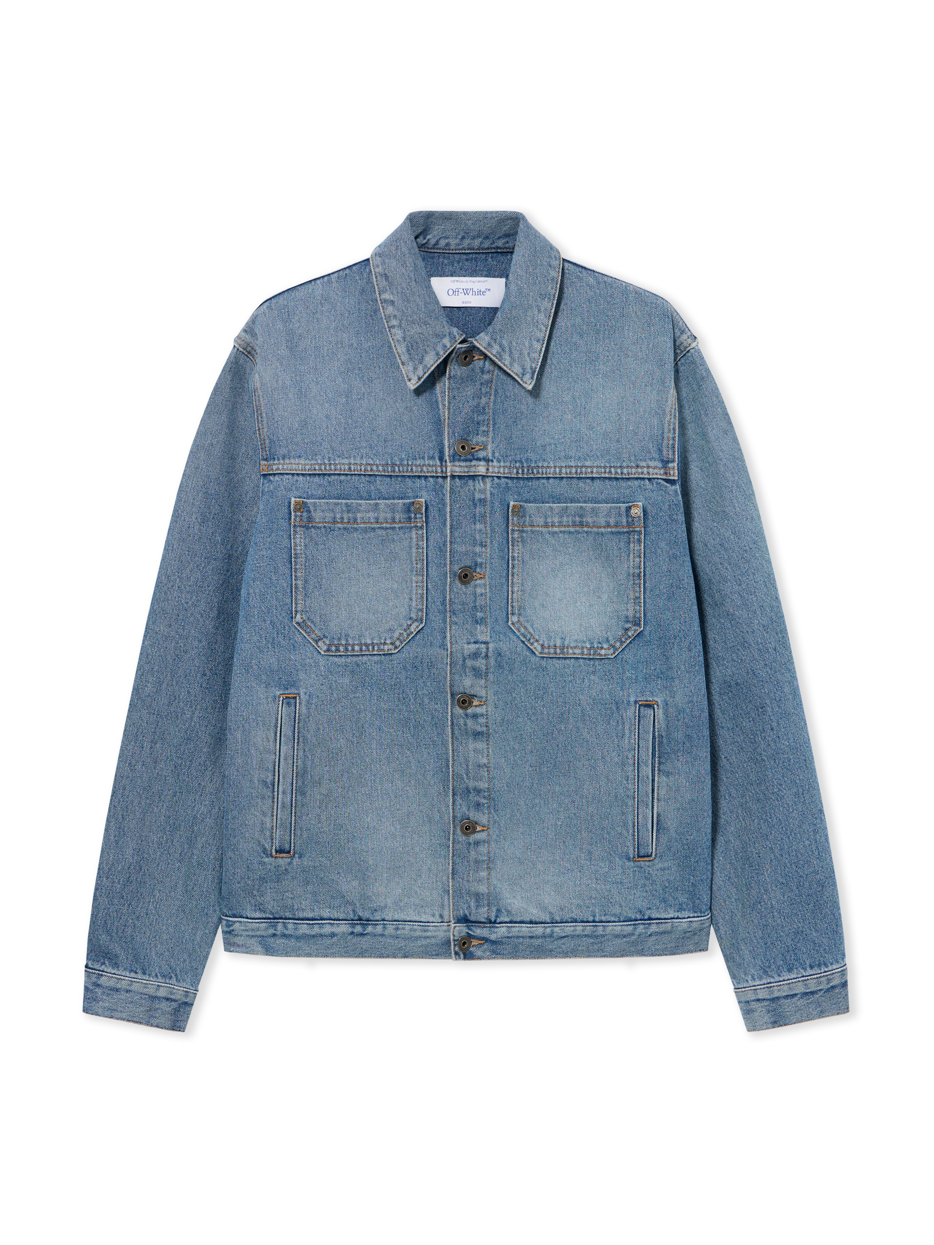 Off White Uomo Blu Giacche, L, New, - Immagine 4