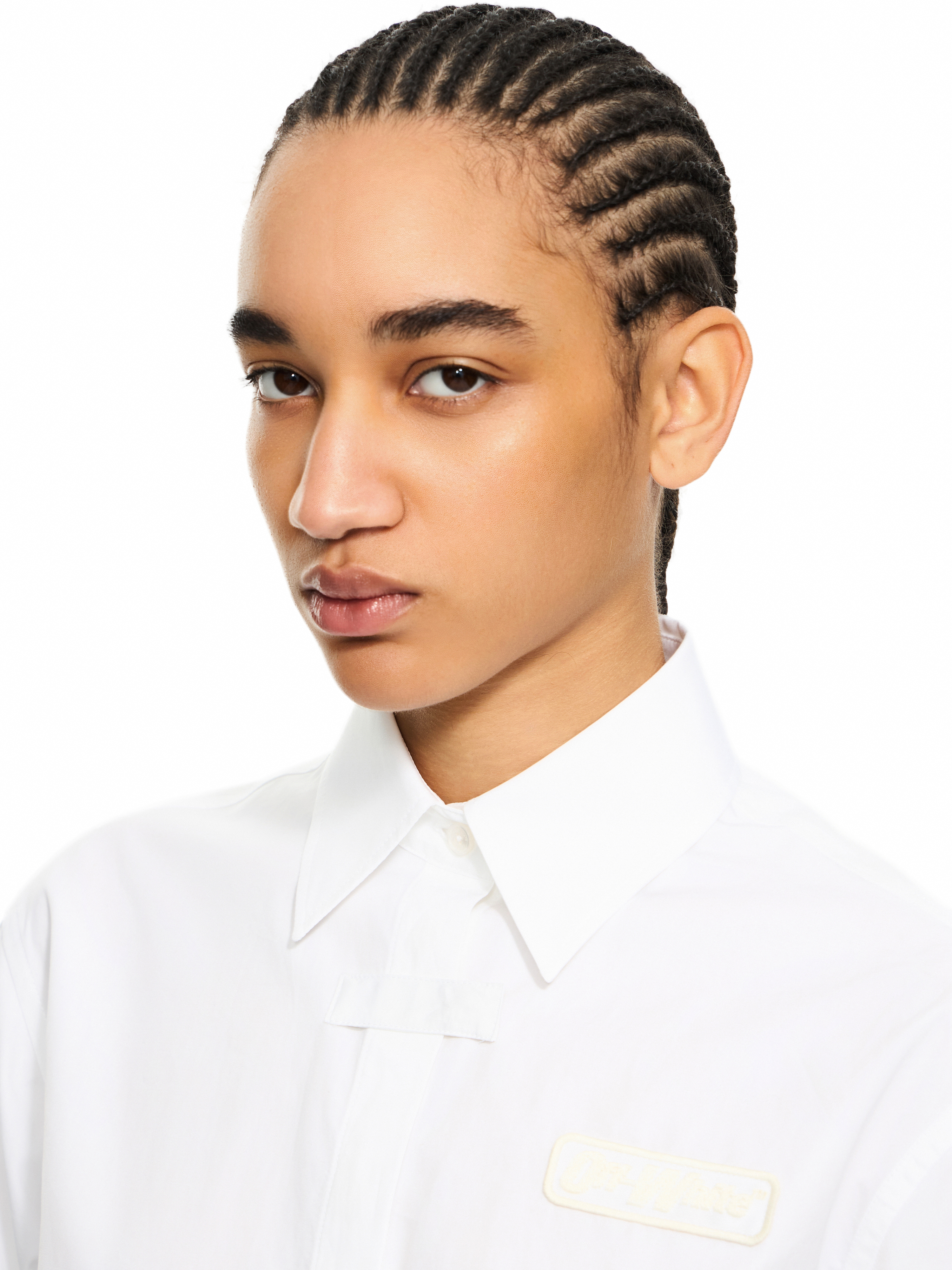 Off-white White Regular Logo Patch Shirt In White