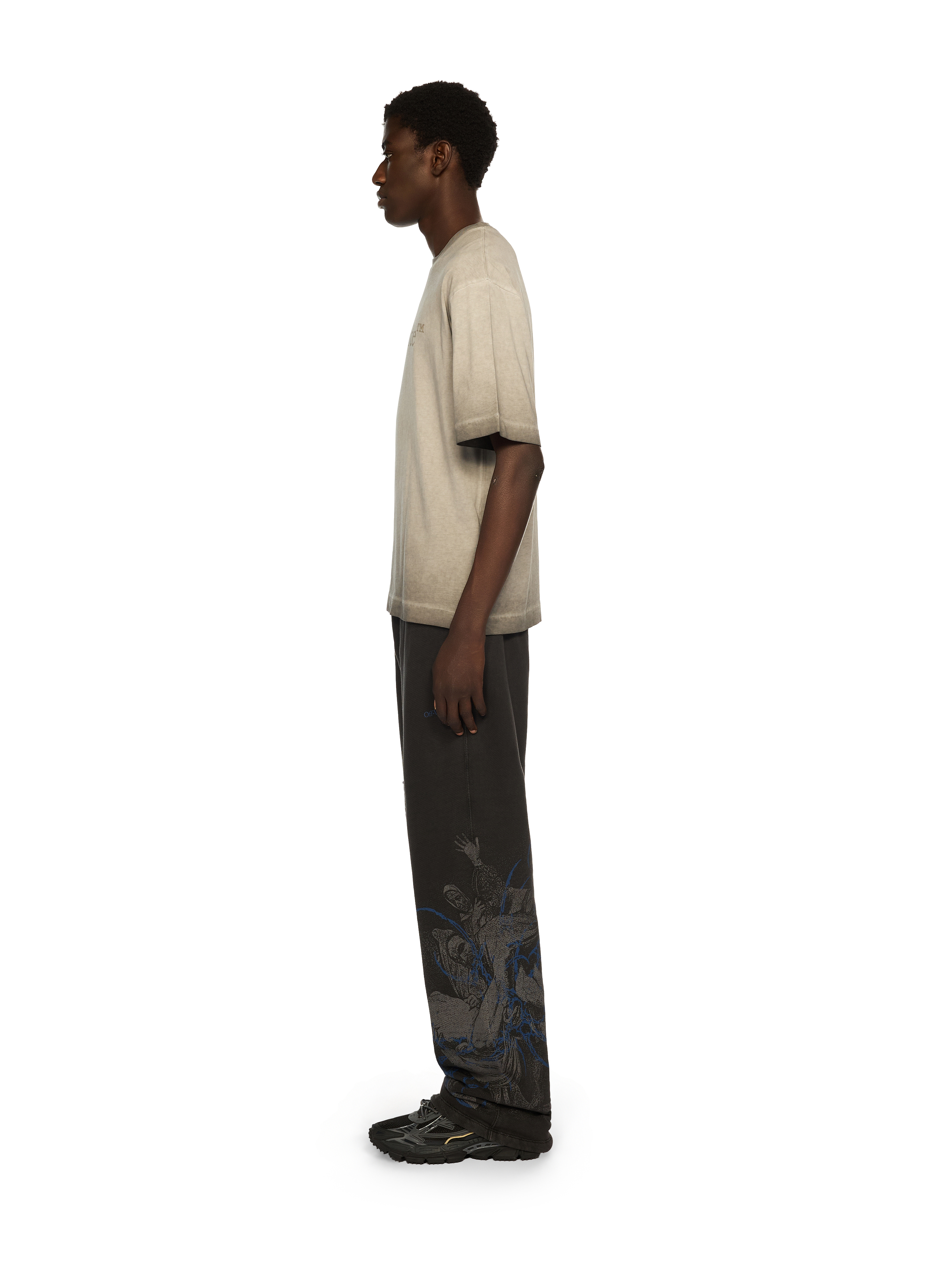 Off-white Skateboarding Inspired Crew Neck T-shirt In Gray