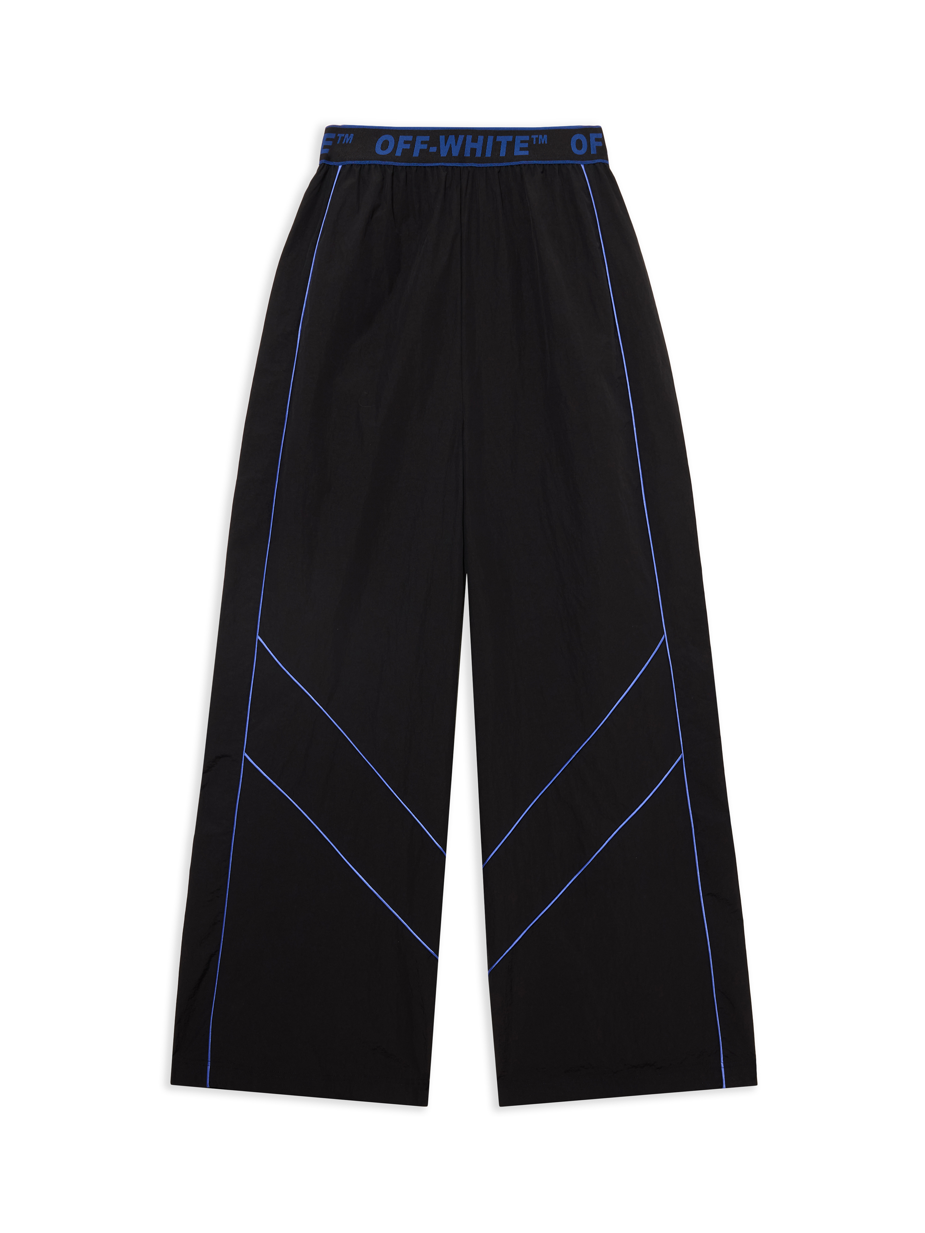 Off White Donna Black-Electric Blue Pantaloni Logoband Nylon - Pantaloni E Jeans S