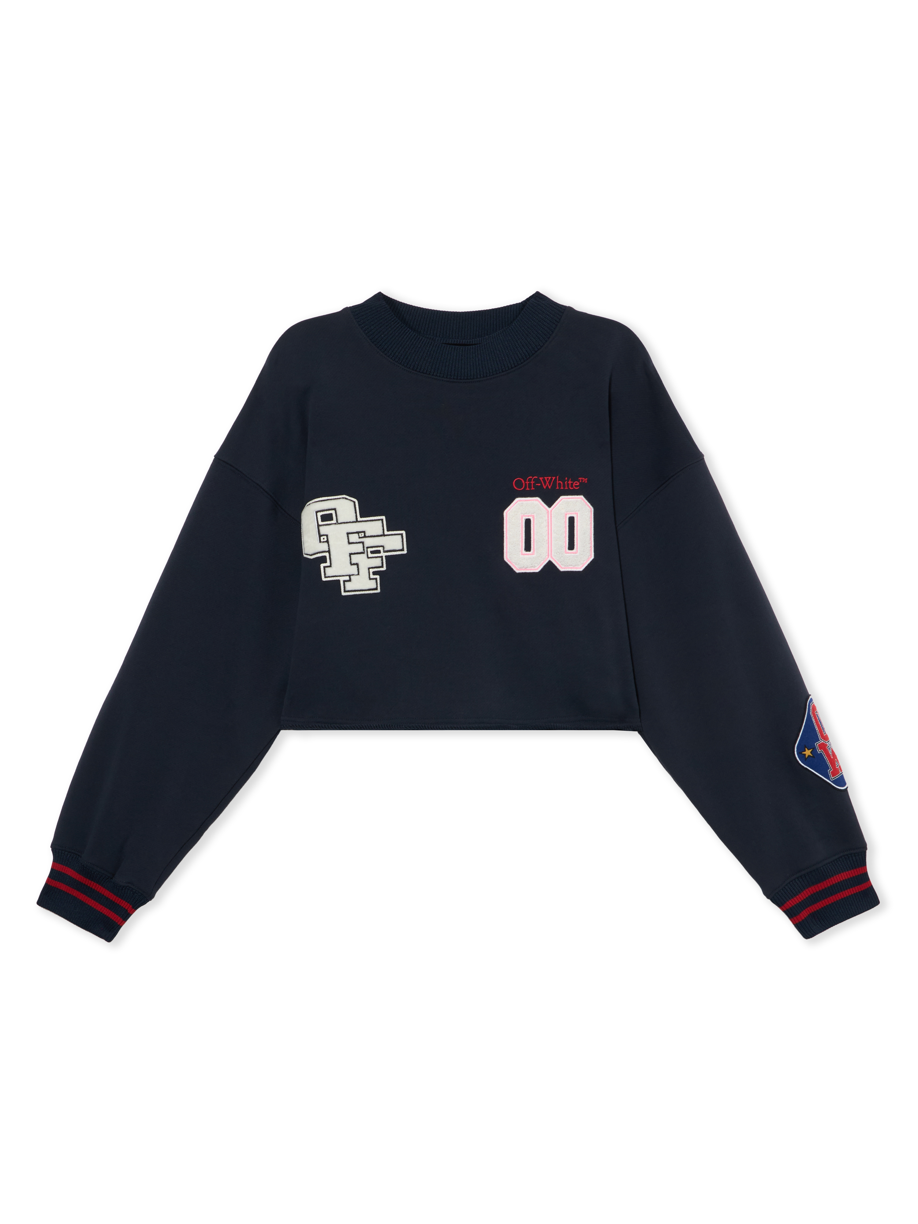 Off-white Royal Patch Crop Sweatshirt In Blue