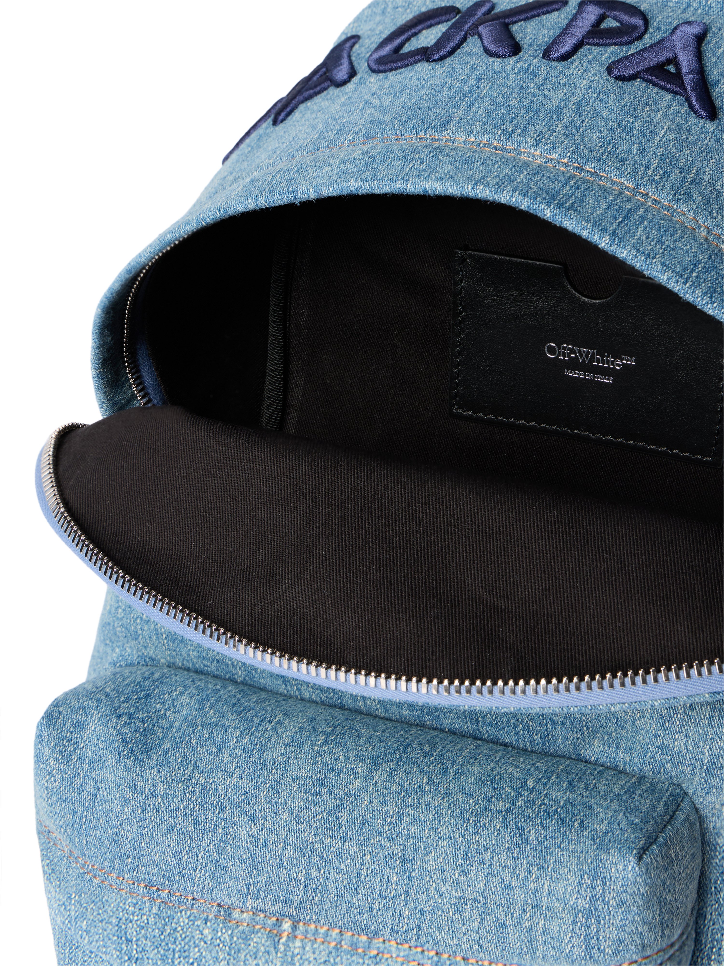 Off-white Jitney Backpack Quote Denim