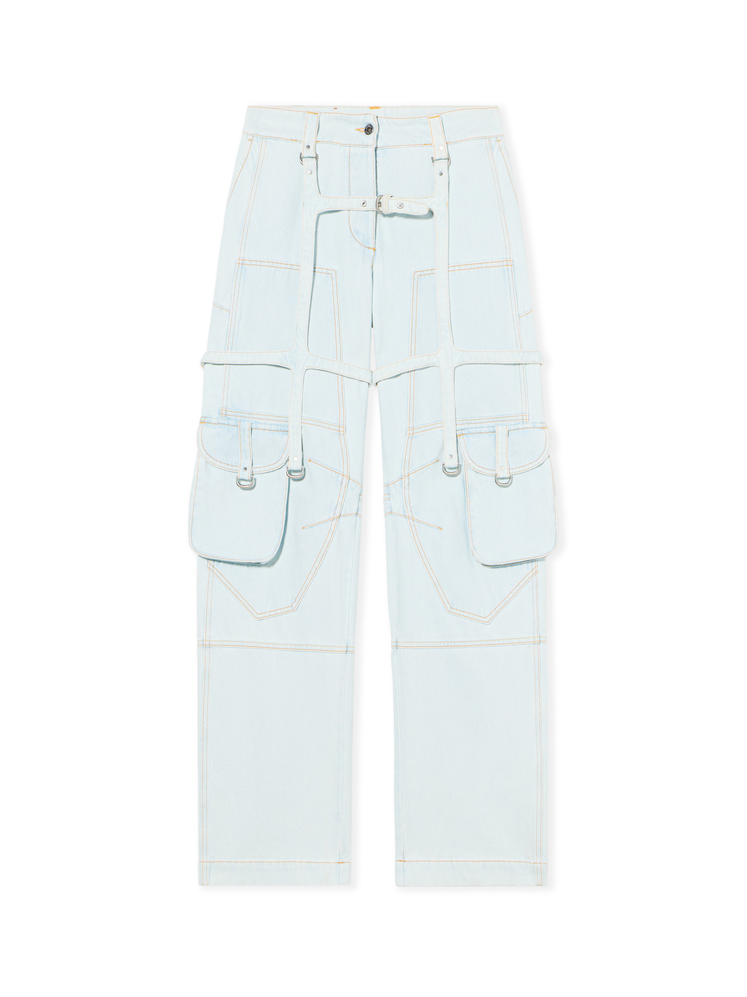Off-white Cargo Denim Pants In Blue