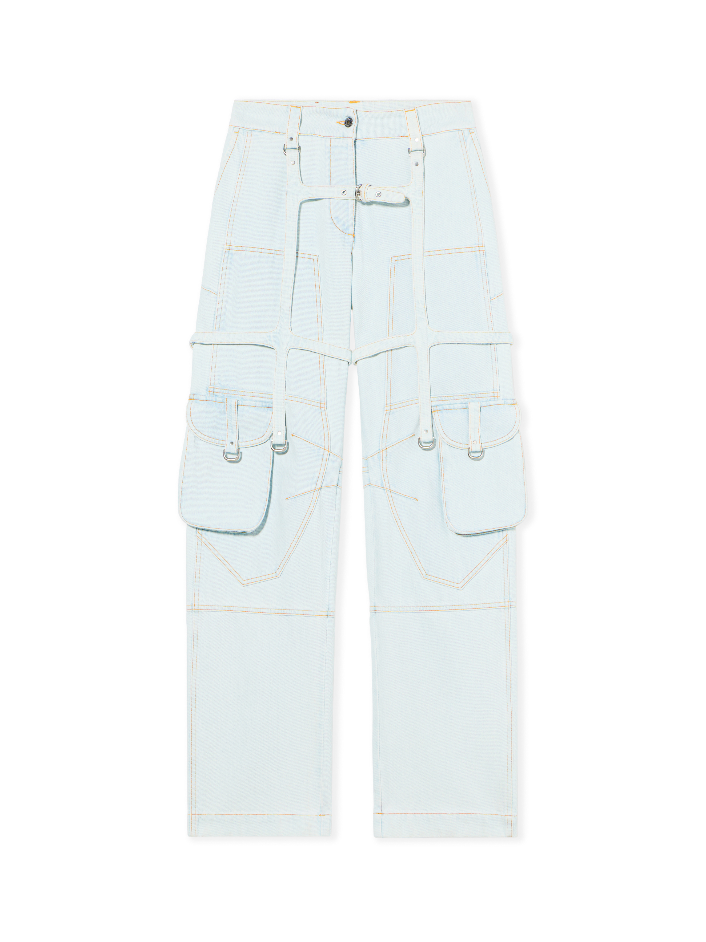 Off-white Multiple-pocket Cargo Jeans In Blue