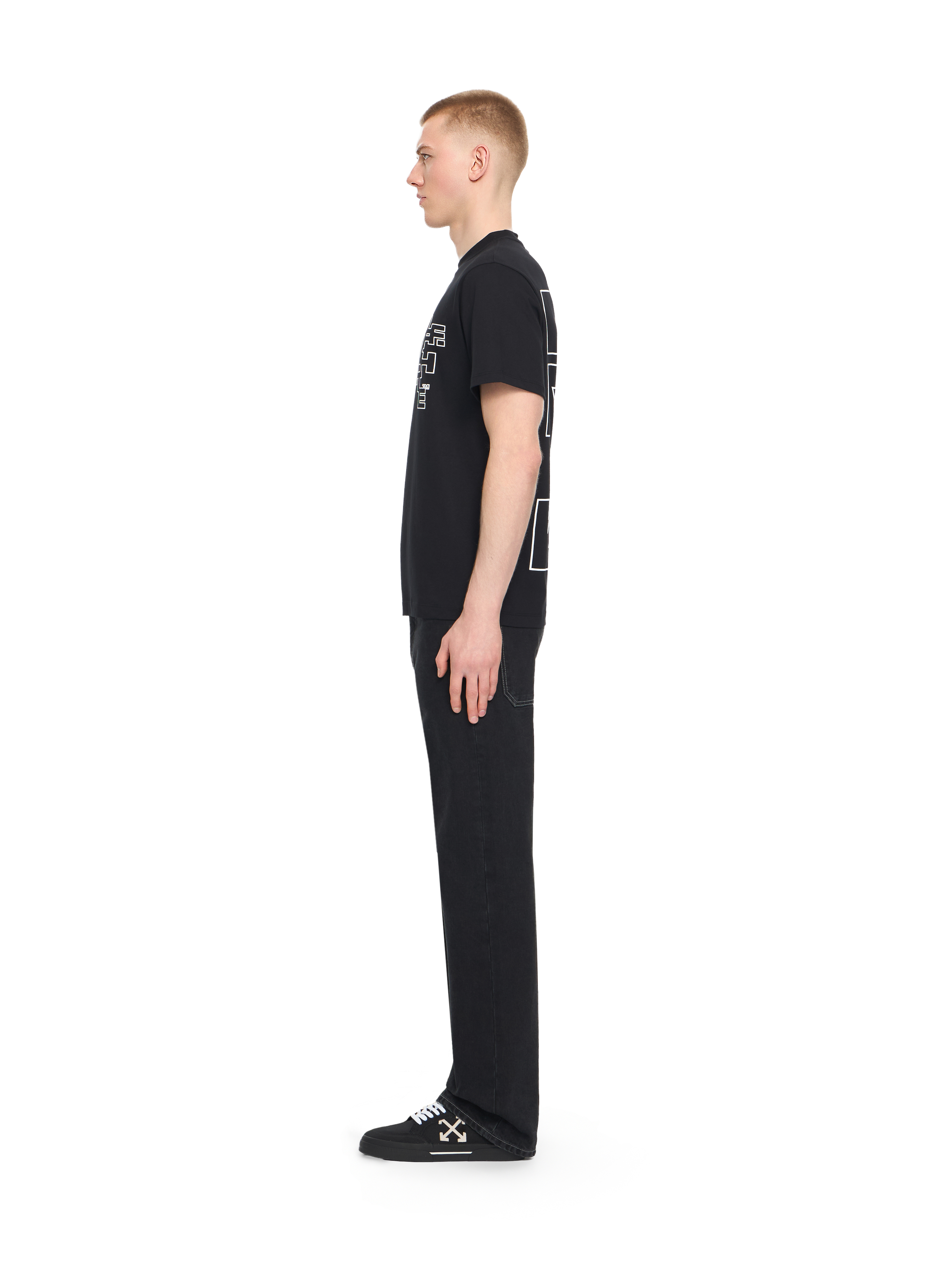  Off White Slim Fit Outlined Signature S/s T-shirt - Male  Black Xs 