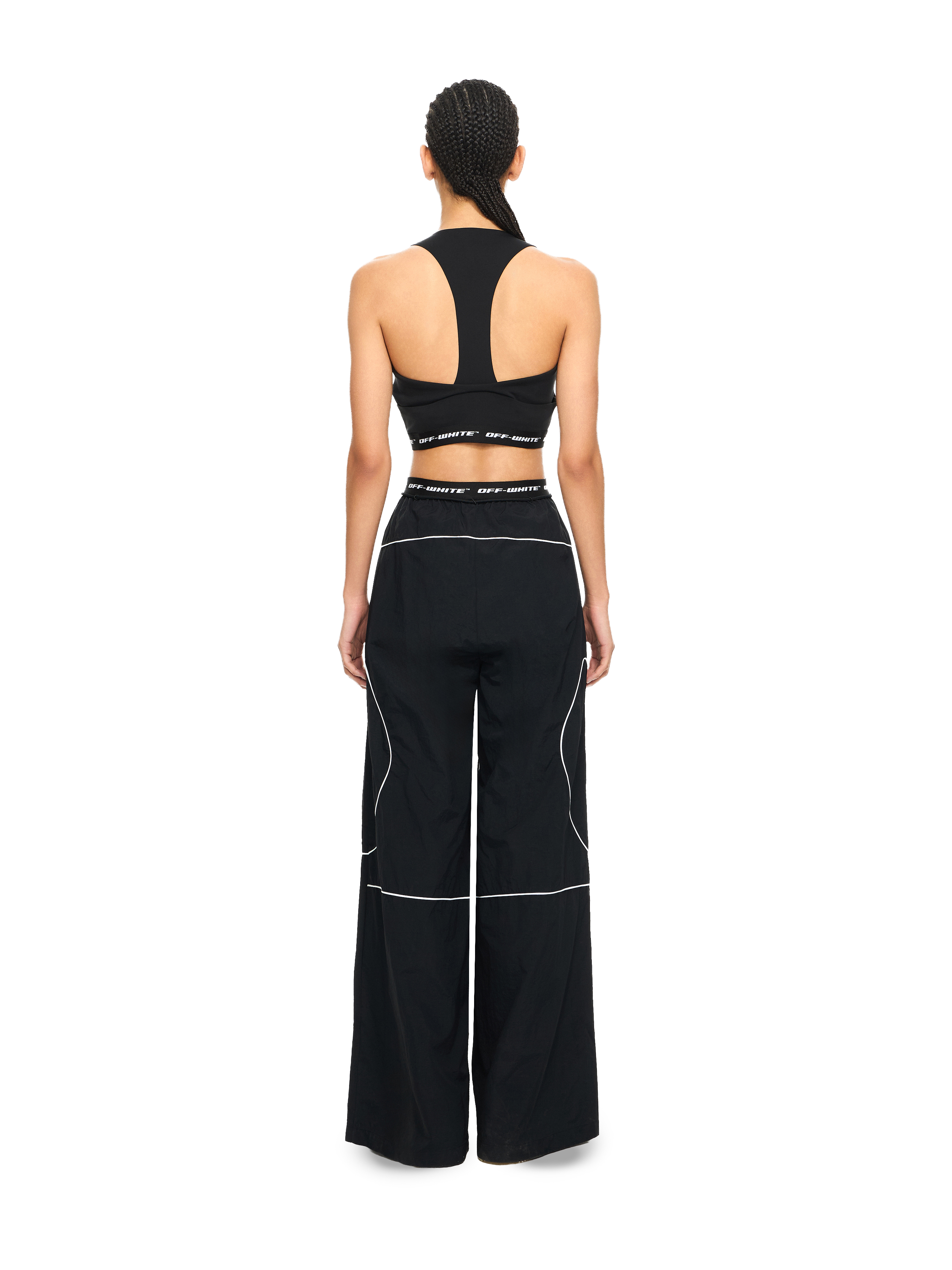 Off-white Off White Black Polyester Trousers In Multi