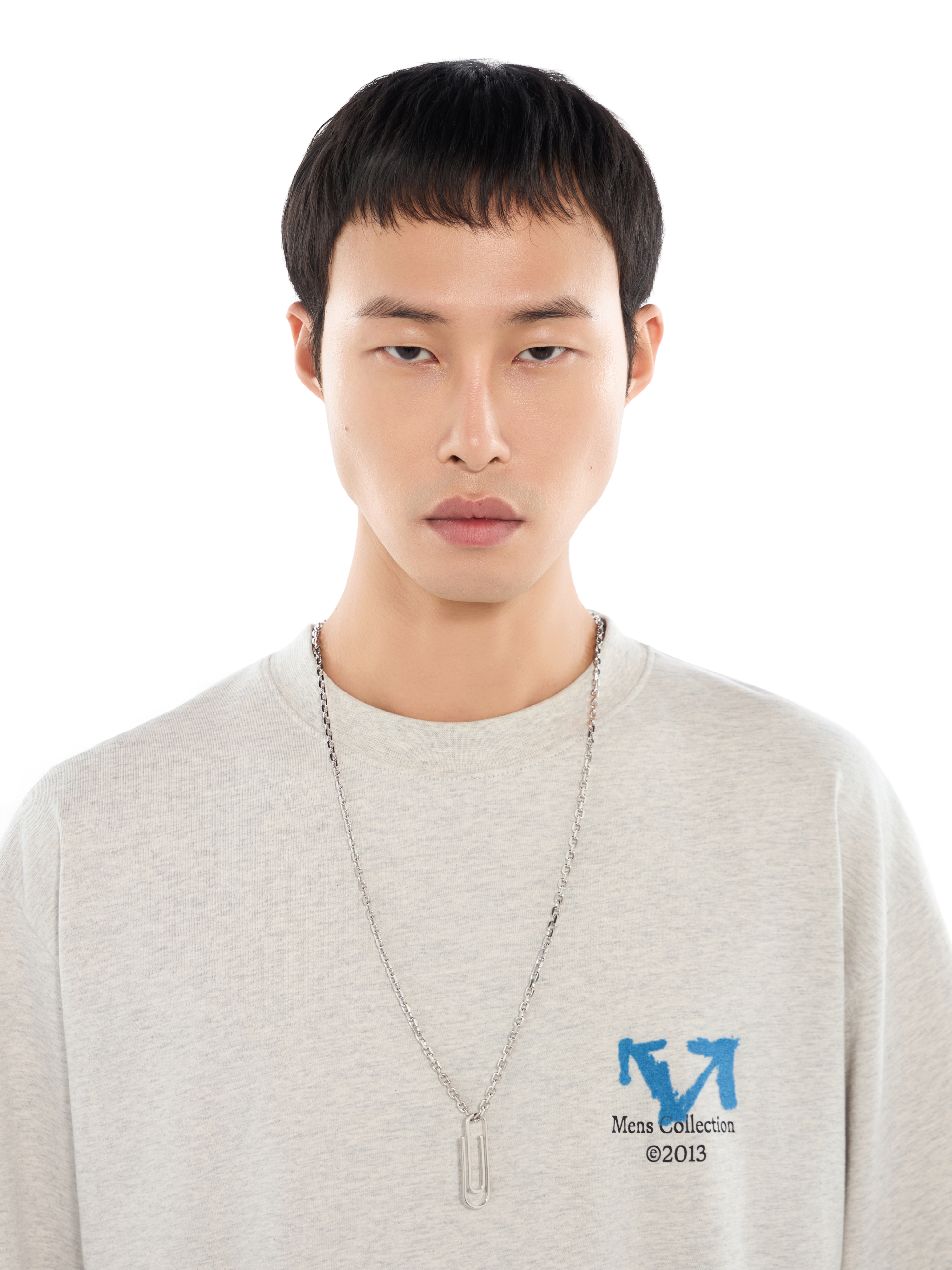 Off-White Uomo Grigio Paperclip Necklace - Man T-Shirts One Size - Immagine 3