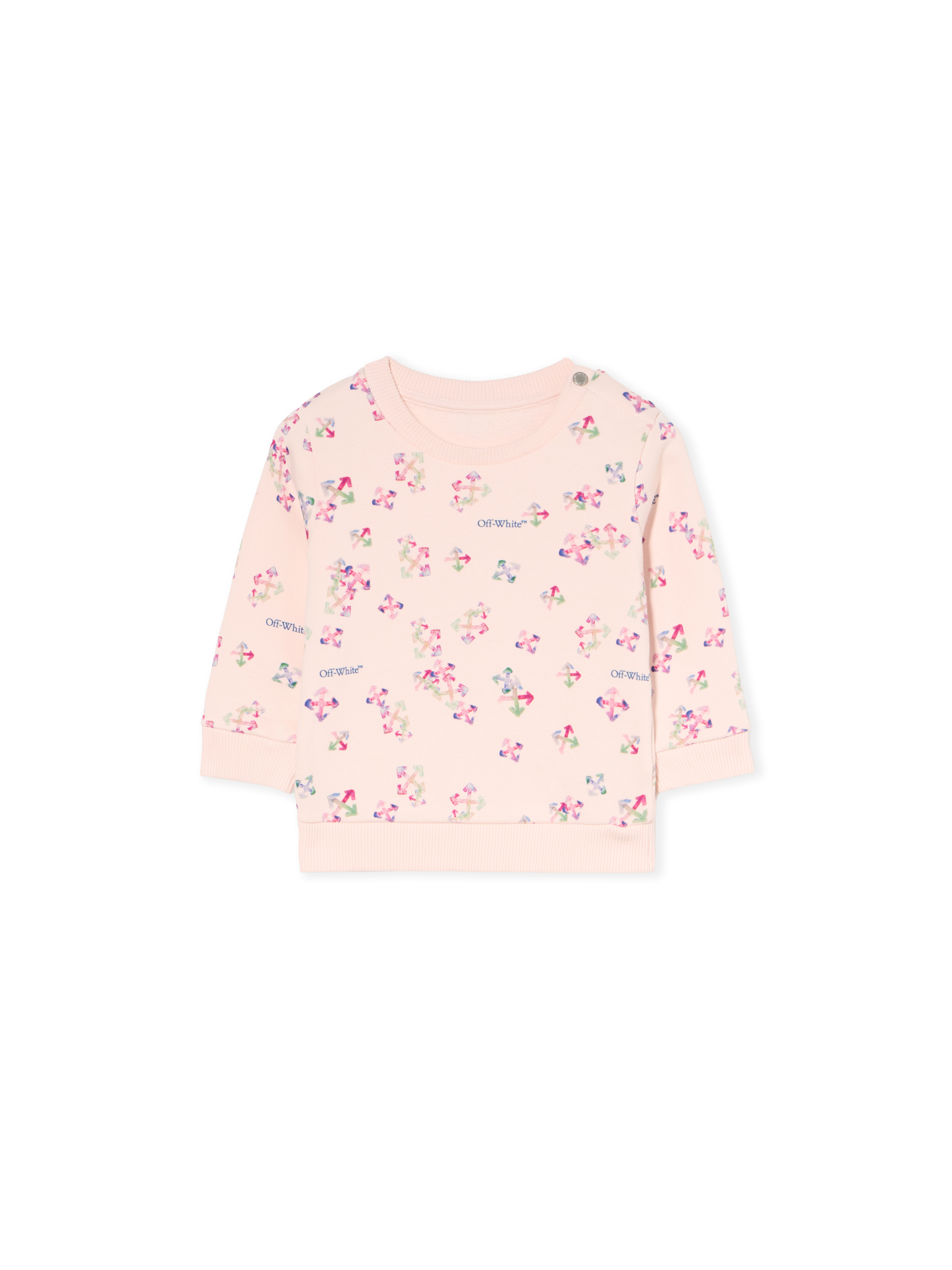 Off-white Aop Arrow Crewneck Logo Sweatshirt In Pink