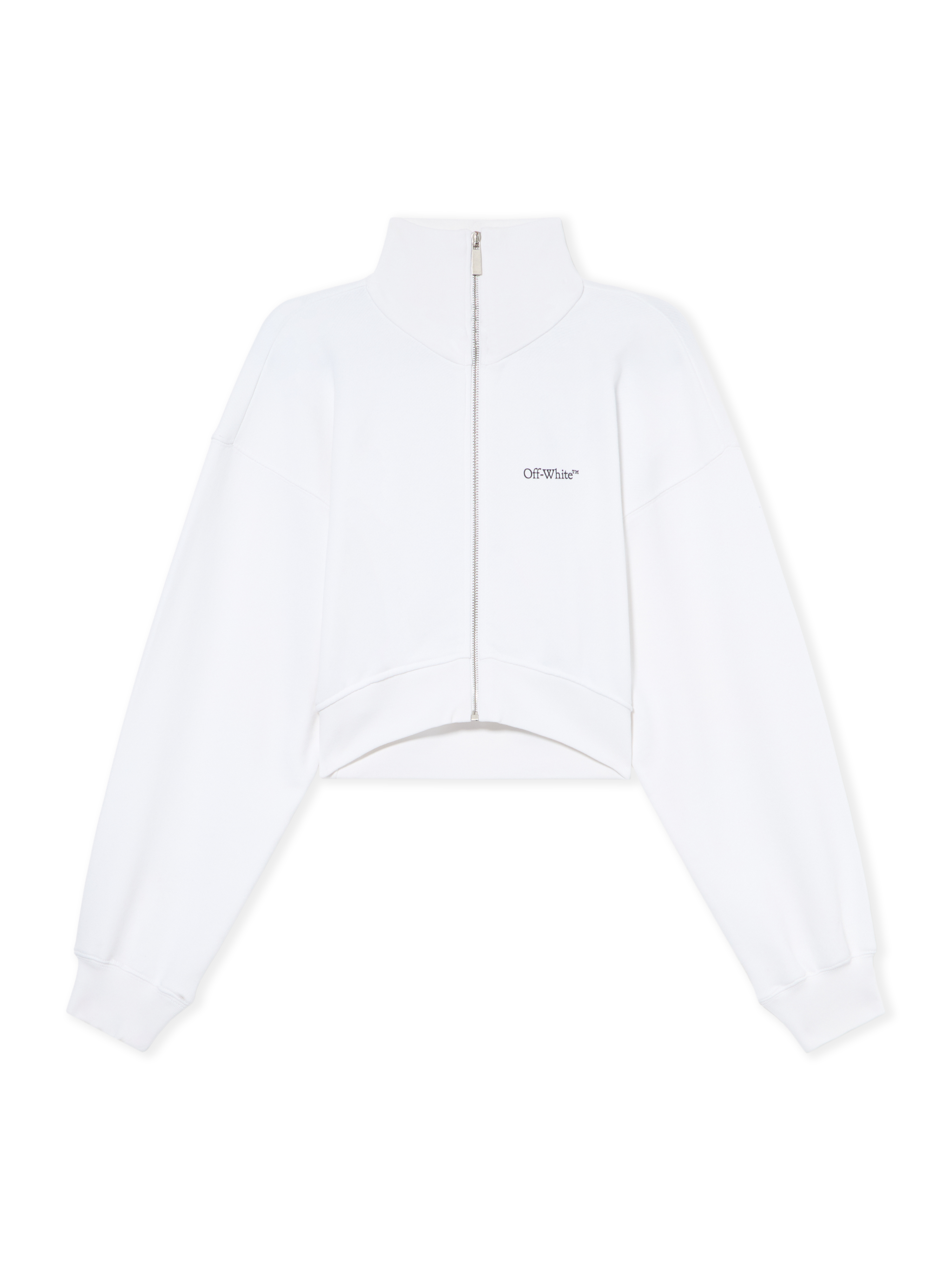 Off White Donna Bianco Off - Felpa Corta Con Zip - Sweatshirts & Hoodies - M - Immagine 2