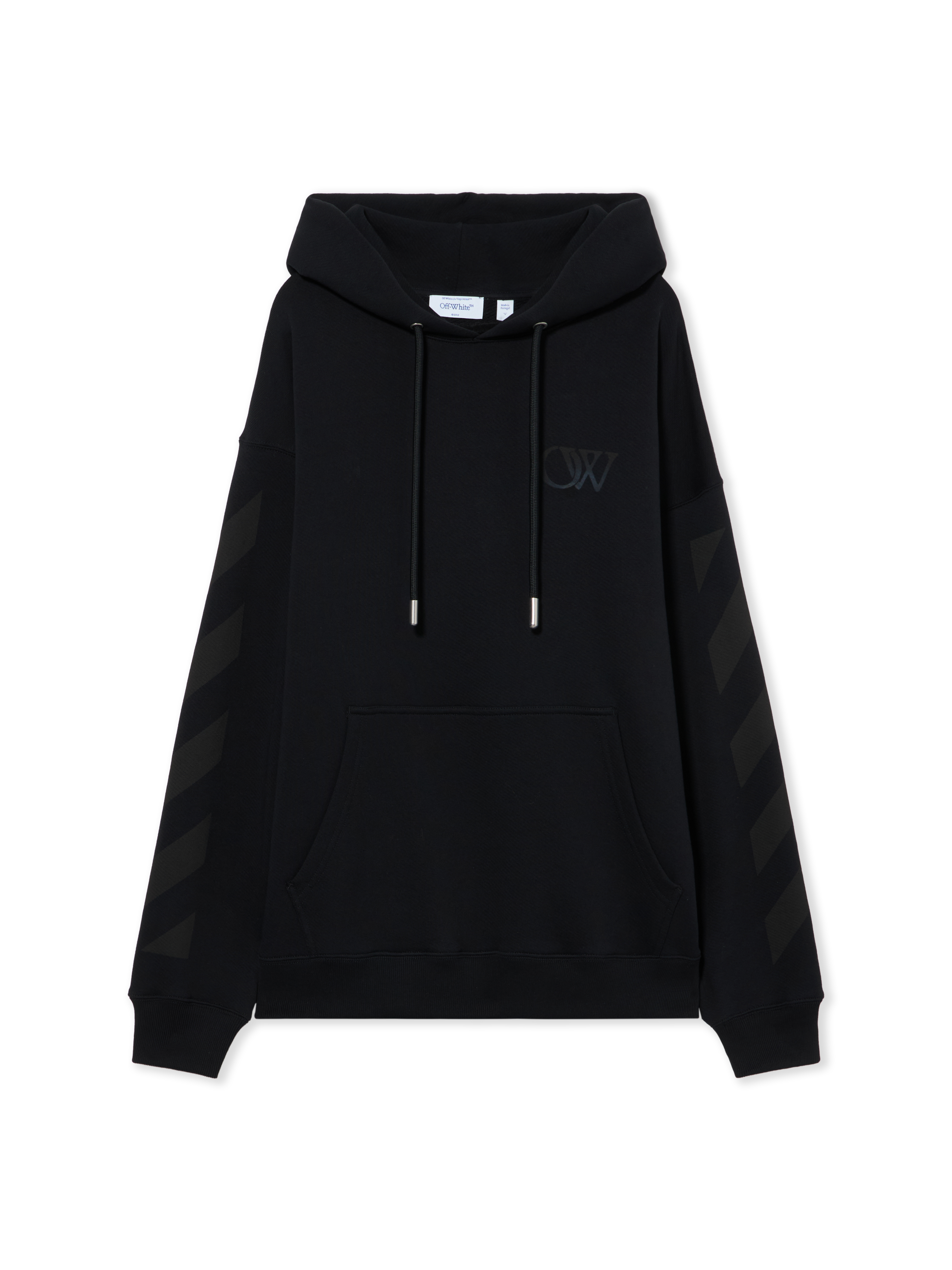Off White Men's Black-Black Diagonal Skate Hoodie - Sweatshirts L