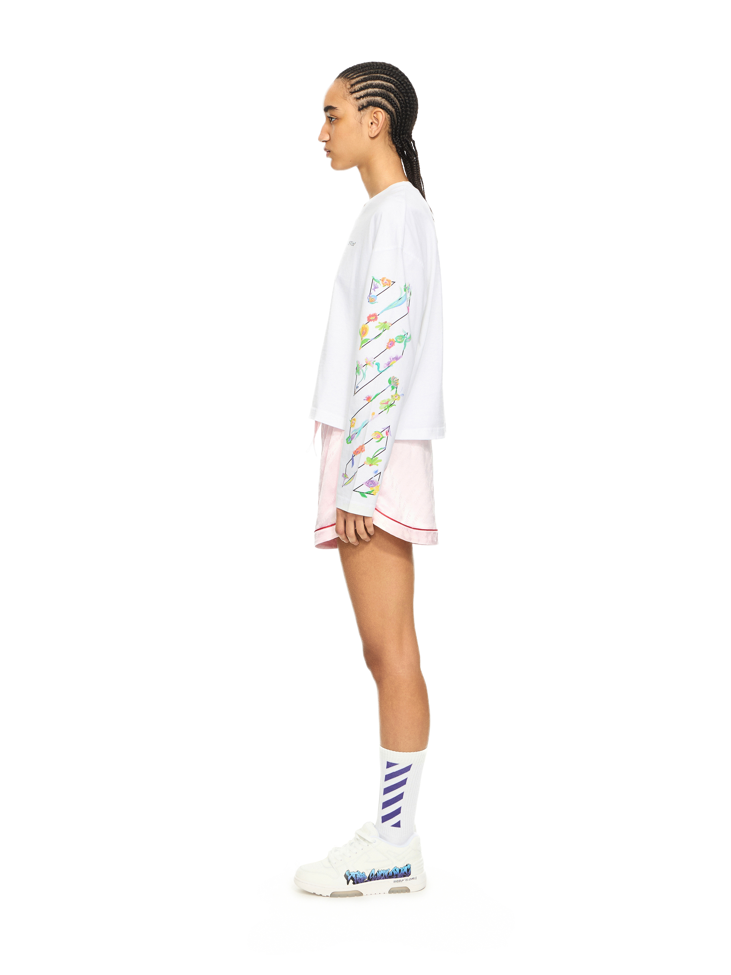 Off-white Diag Glowing Flower Long Sleeve T-shirts In Multi
