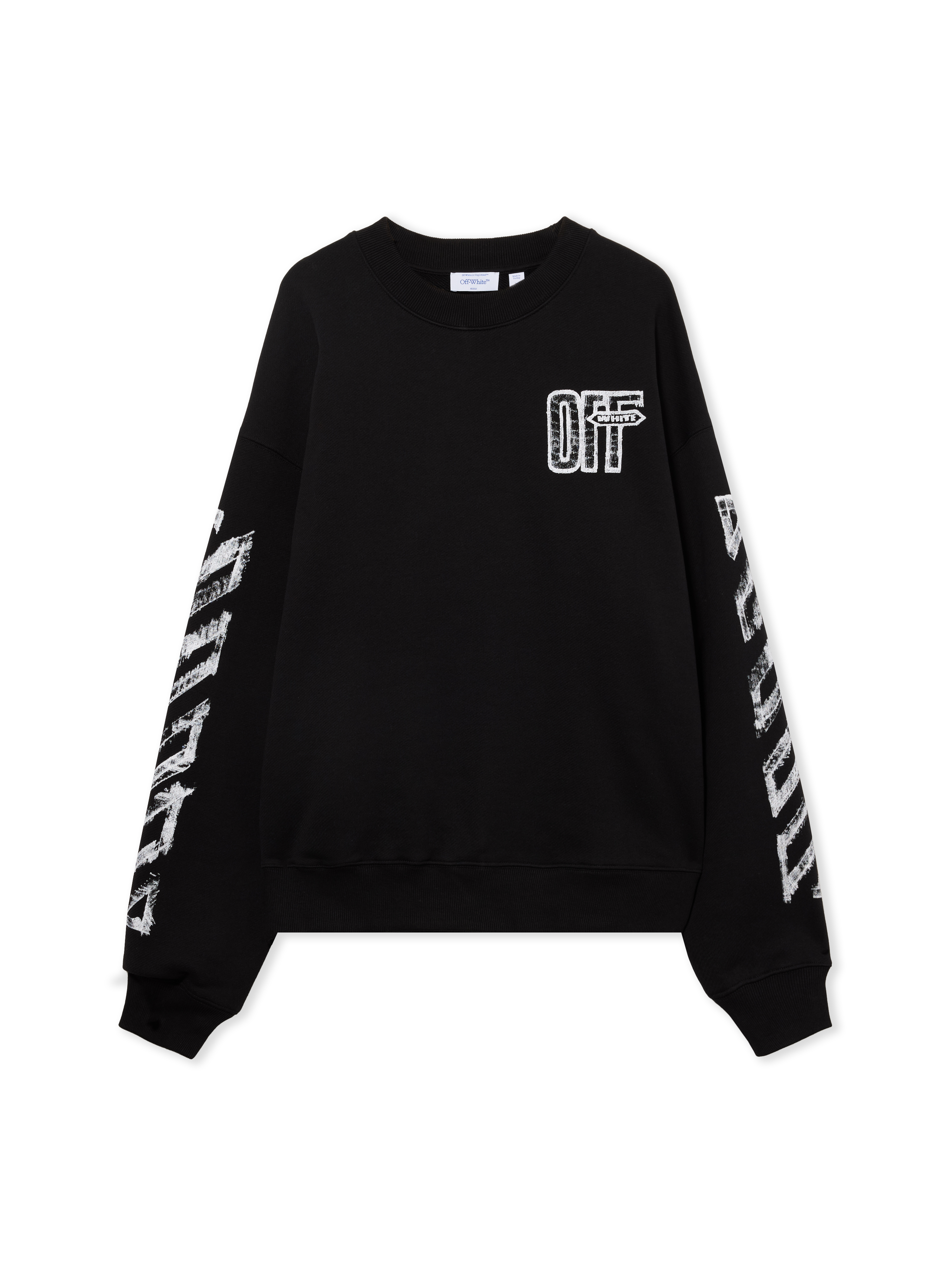 Off White Uomo Nero Felpa Motion Arrow Skate Girocollo - Felpe S - Immagine 1