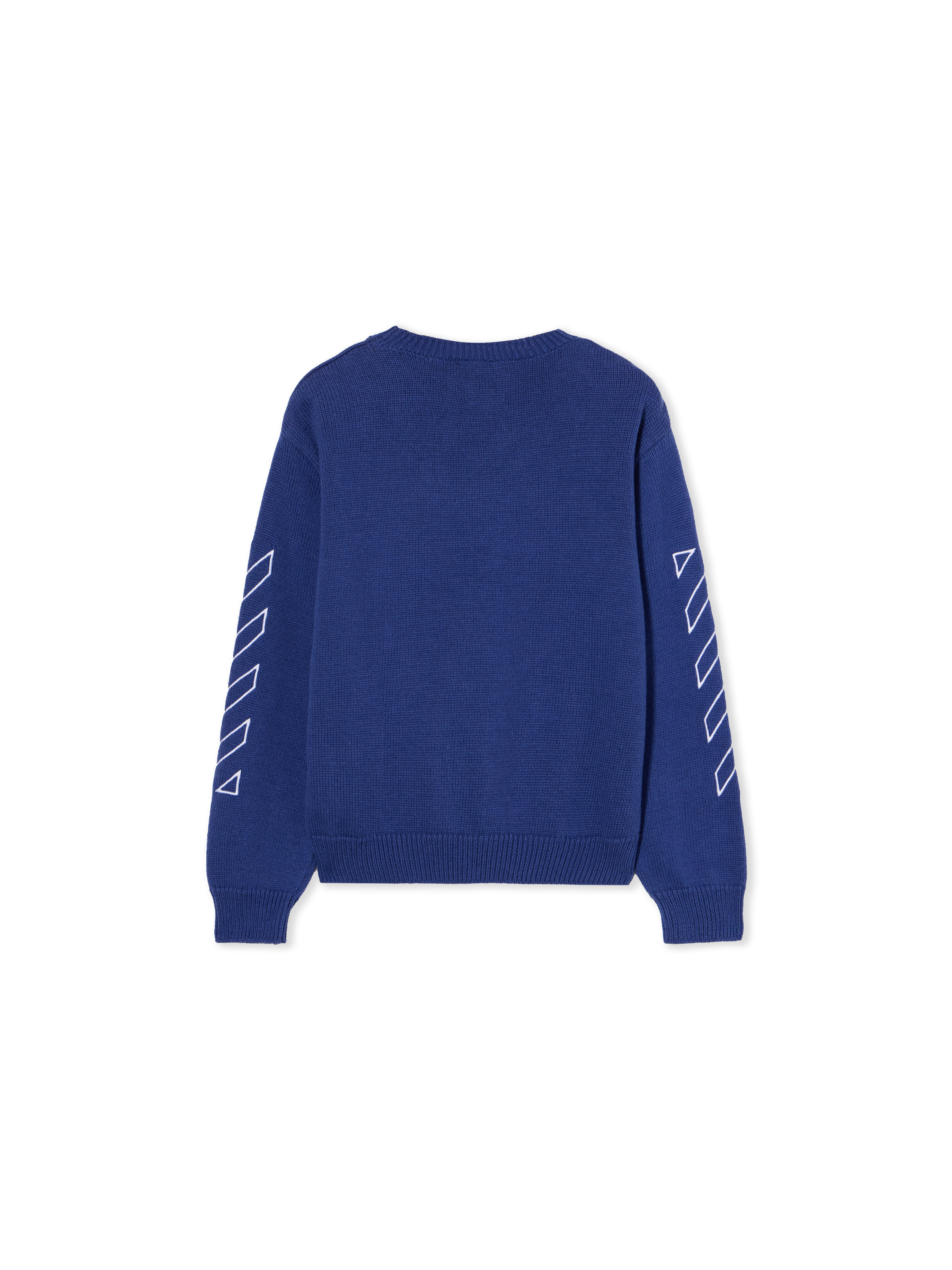 Off-white Off Stamp Knit Crew Sweater In Blue