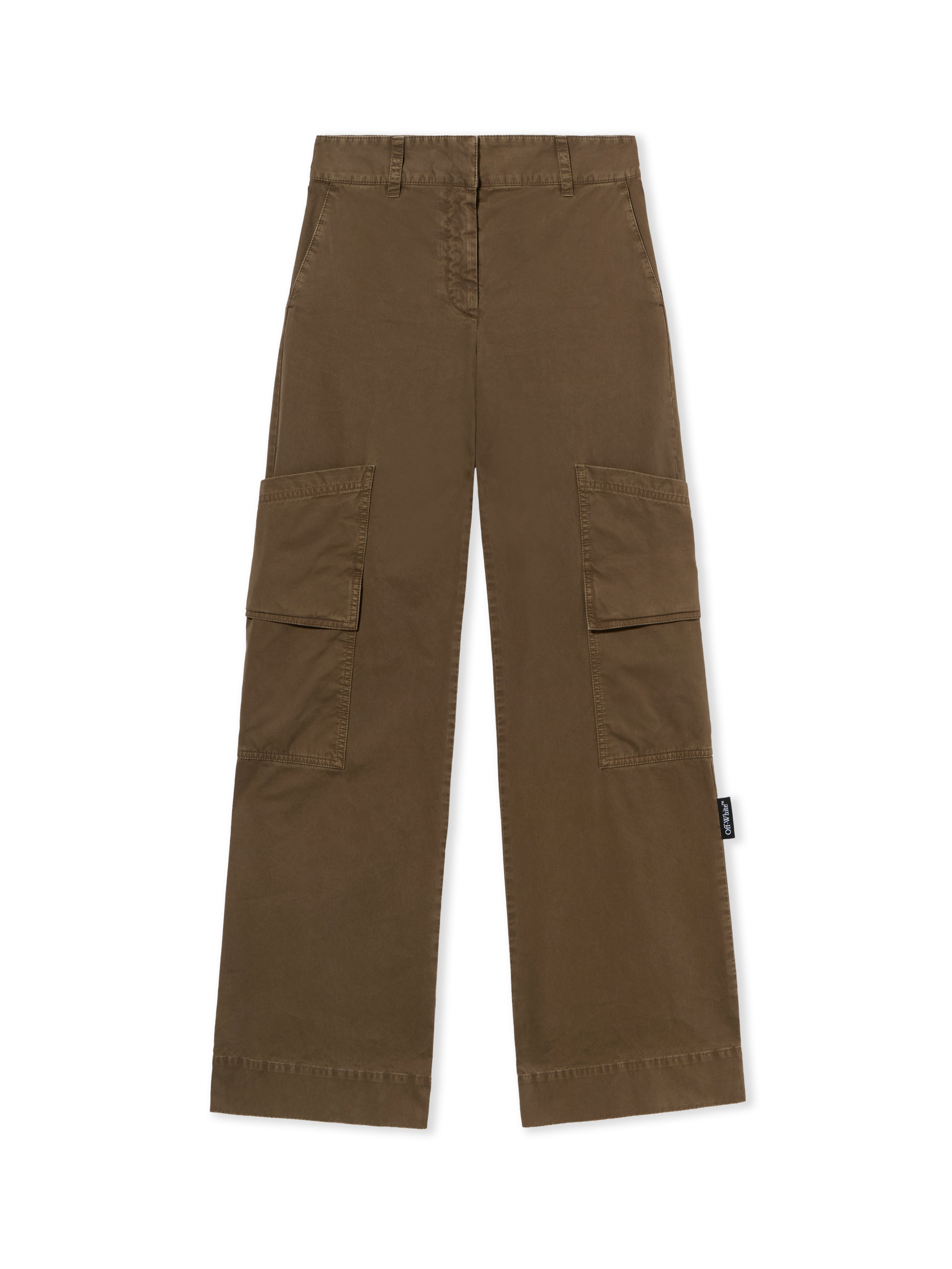 Off-white Garment Dyed Cargo Trousers In Brown