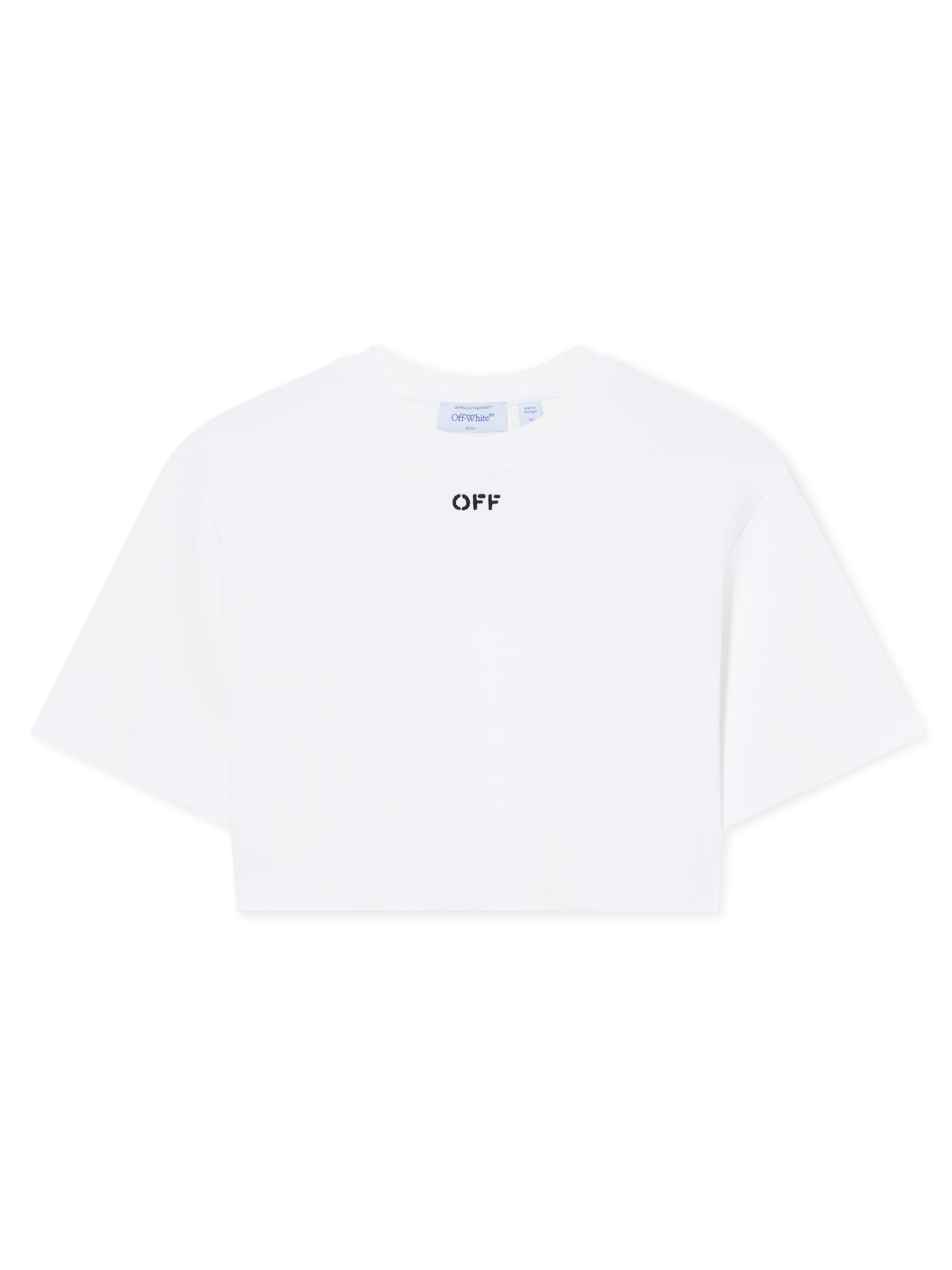 Off White Donna White-Black T-Shirt Crop A Coste Off Stamp - T-Shirt 40