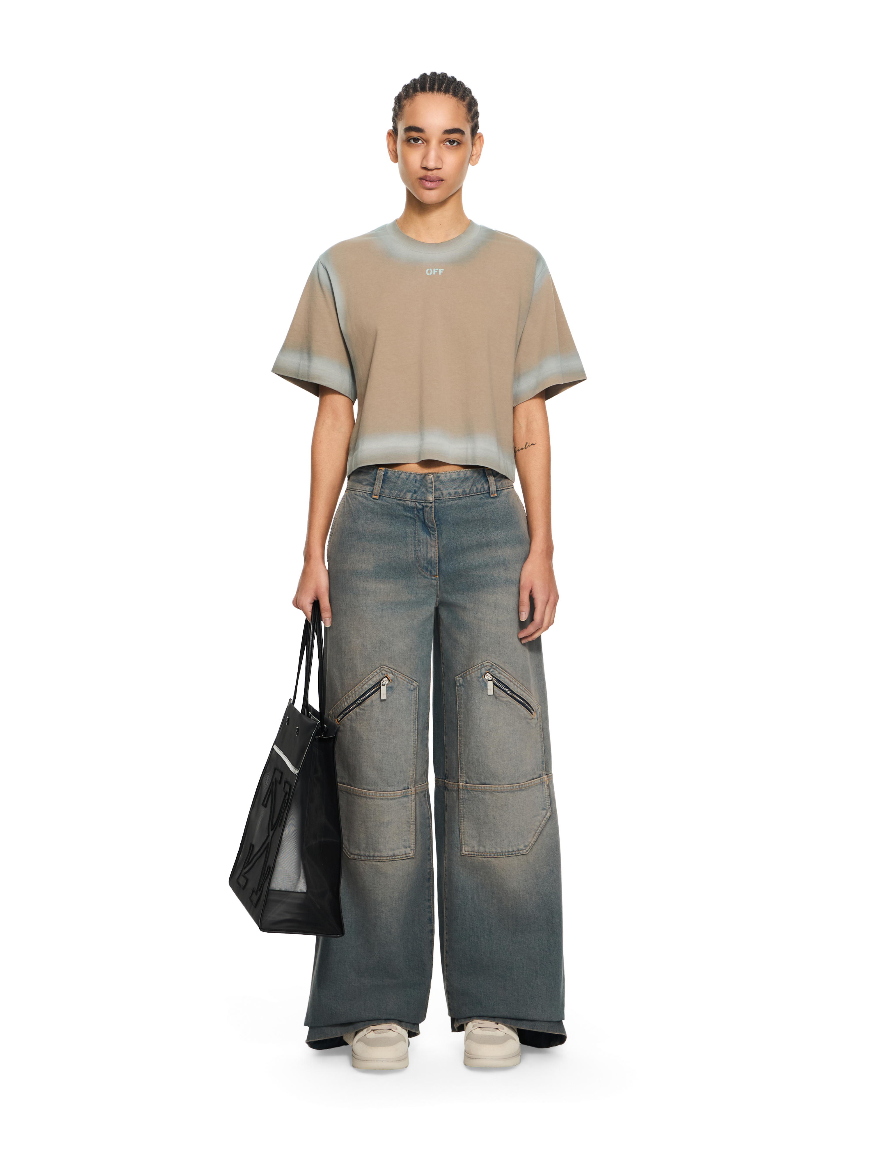 Off-White Spray Off Stamp Crop T-shirt