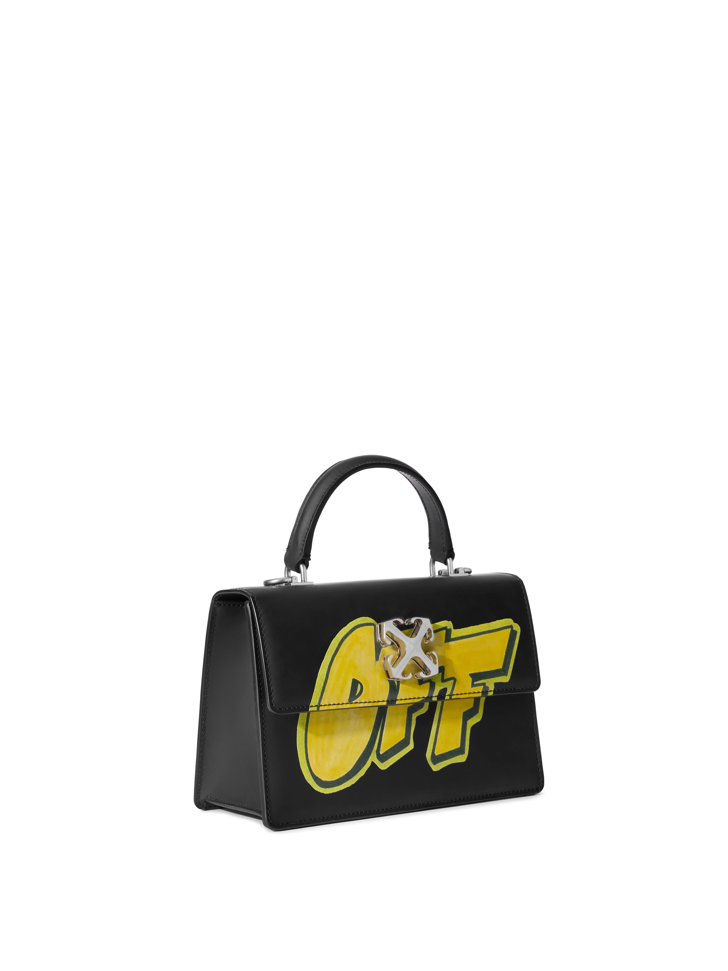  Off White Jitney 1.4 Top Handle Bag - Female  Black - Yellow O/s 