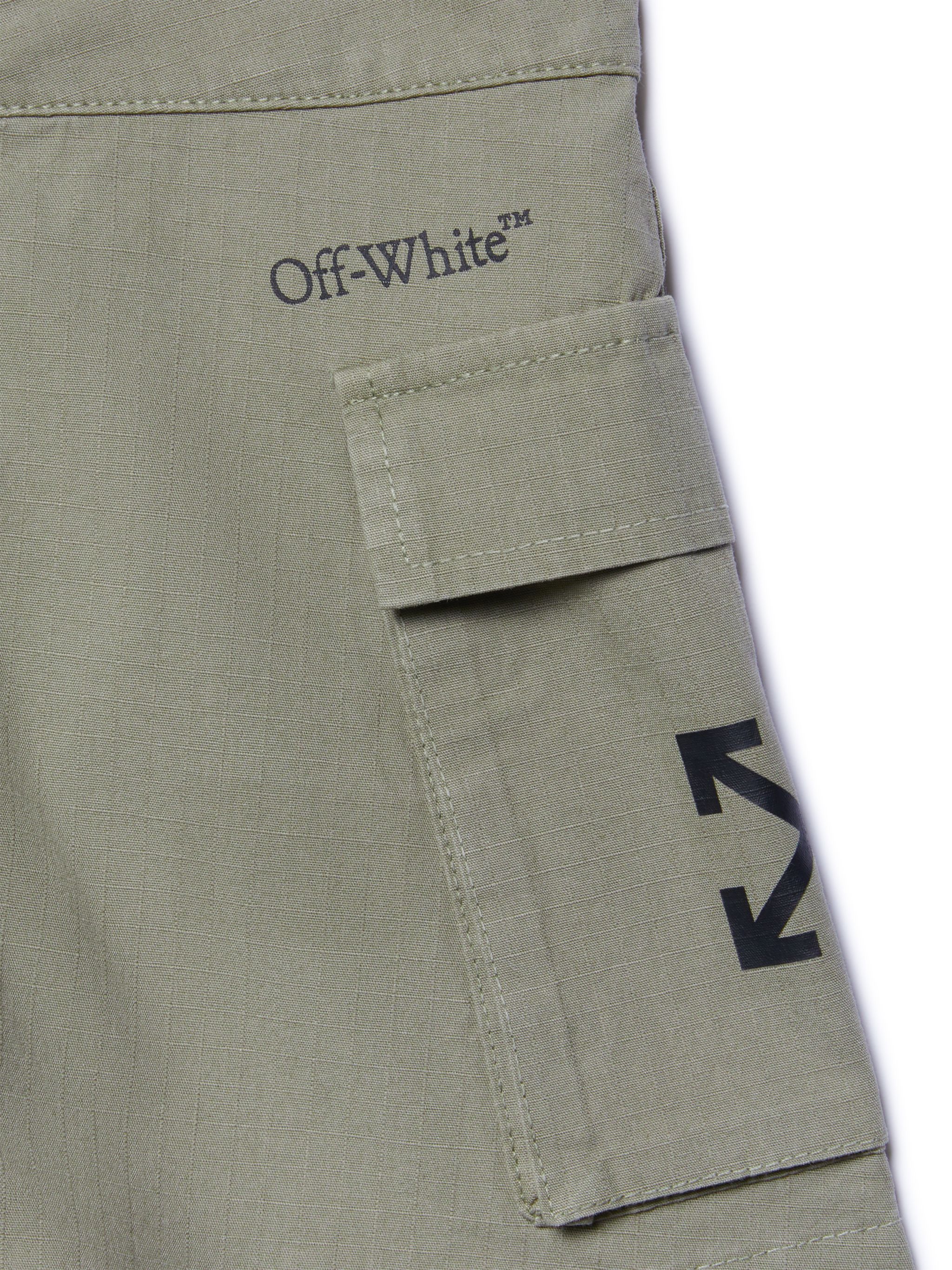 Off-white Ripsto Cargo Mini Skirt Kids In Green