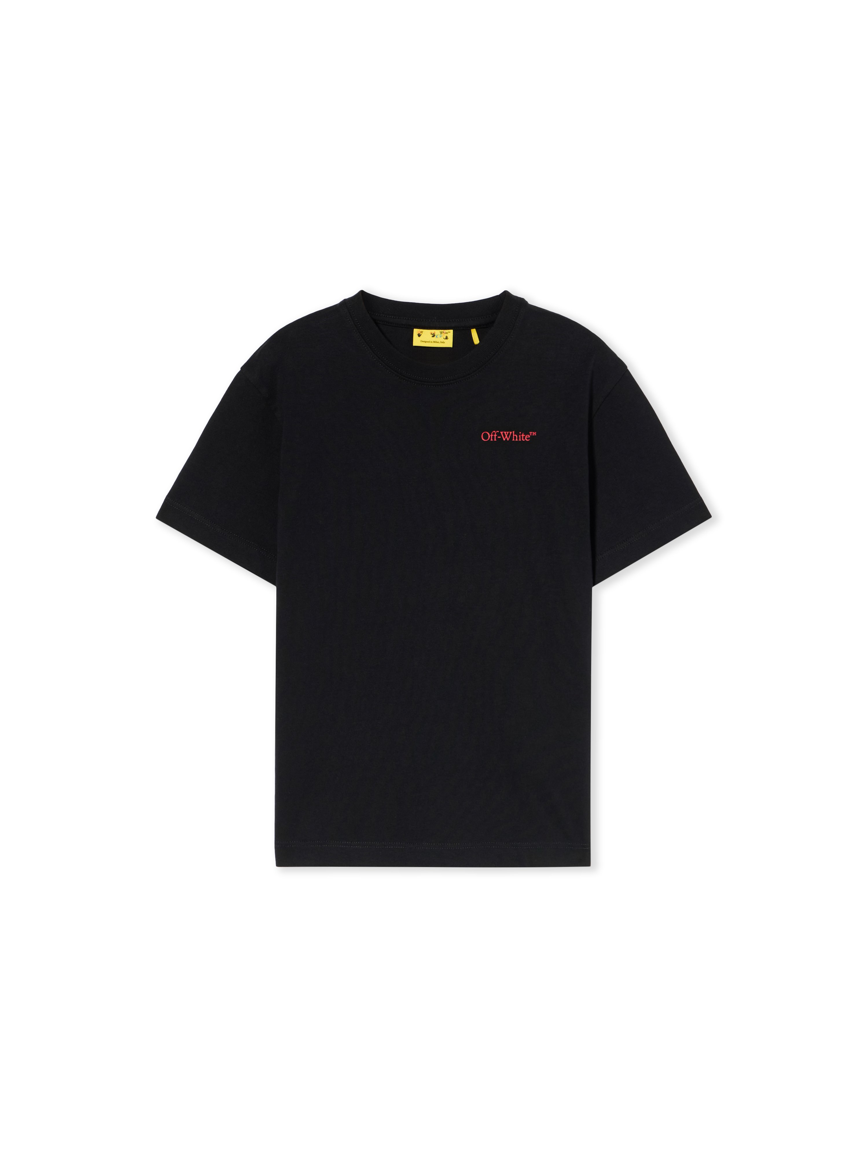 Off-white Arrow Outline Flock Logo T-shirt In Black