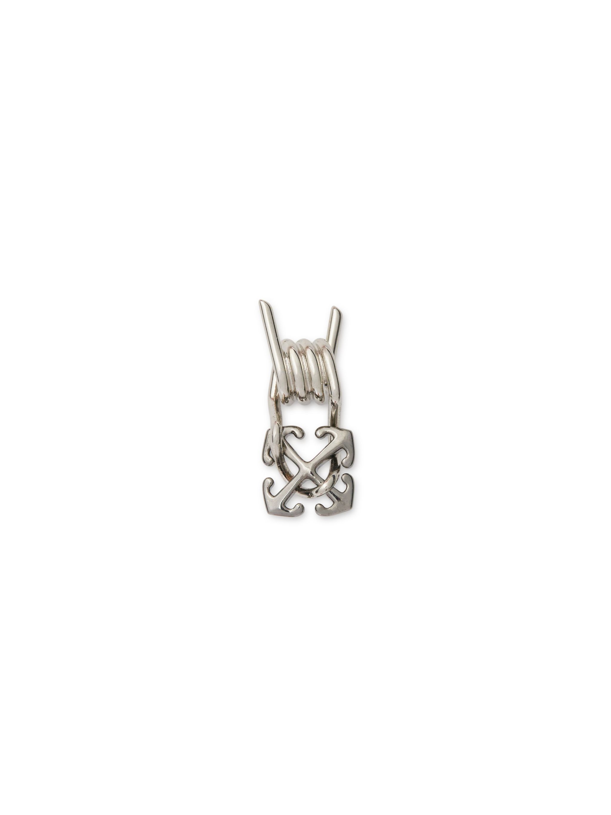 Off-white Barbed Wire Single Earring In Silver