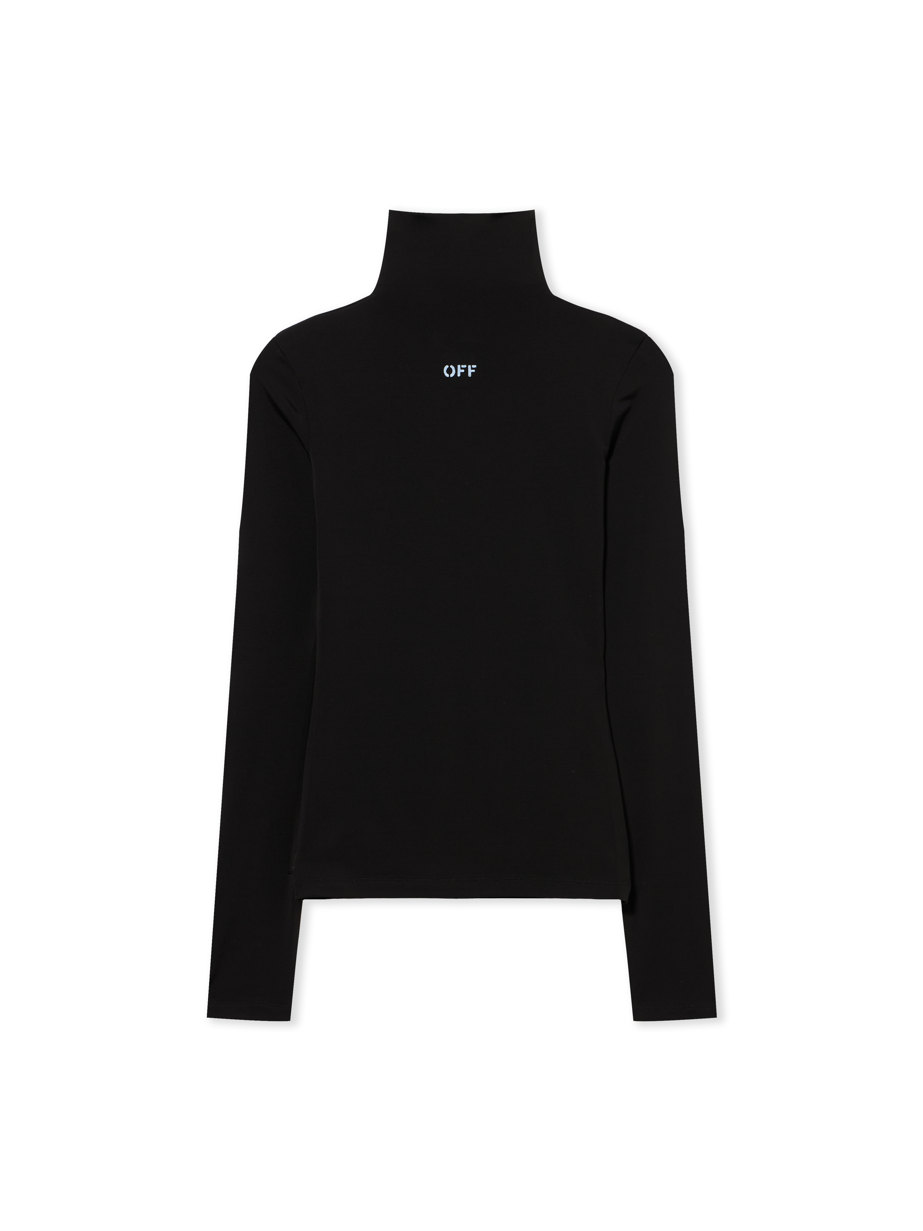 Off White Women's Black-White Off Stamp Second Skin Long-Sleeved Turtleneck - T-Shirts 38