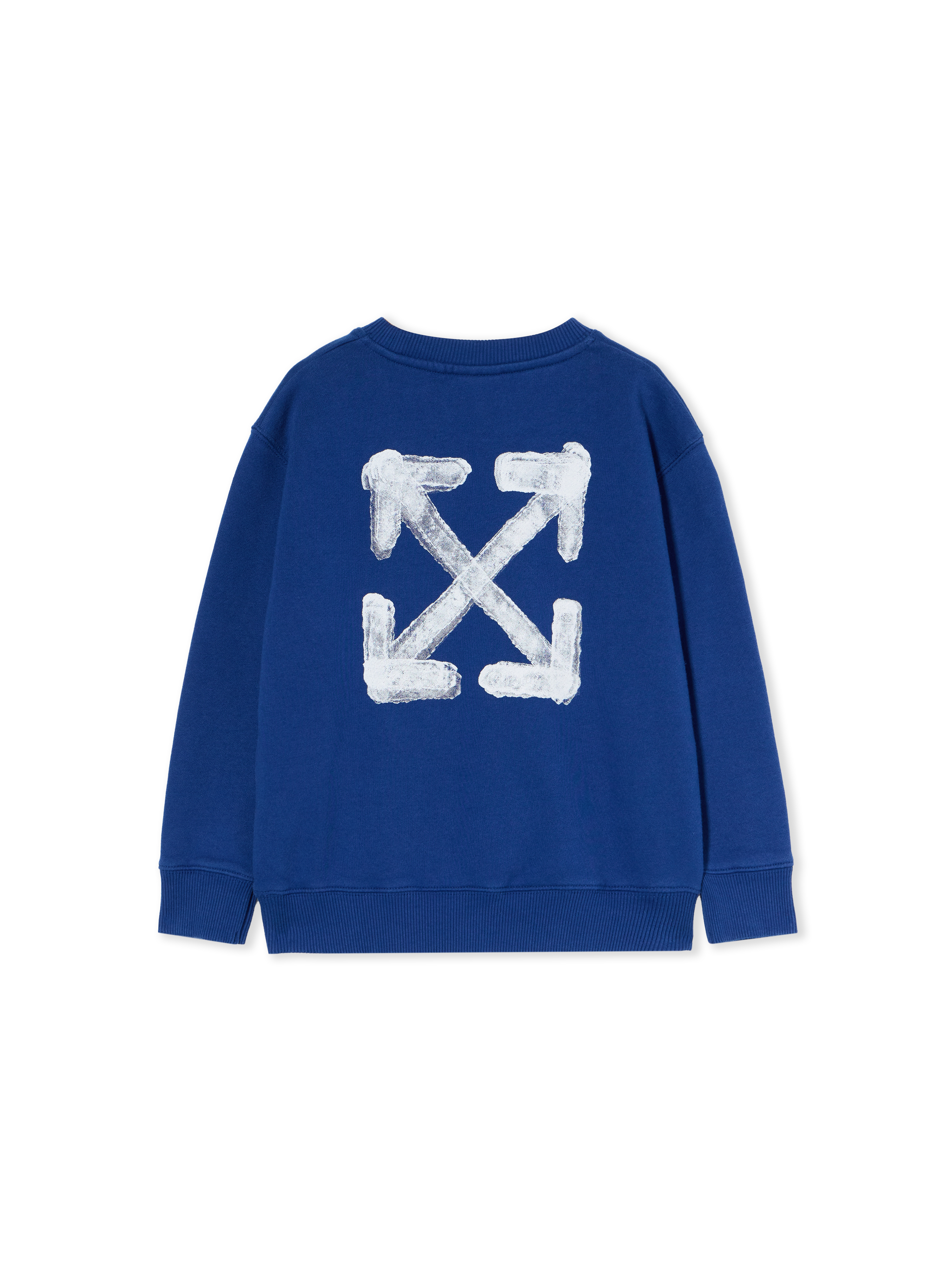 Off-white Arrow Sponge Crewneck Logo Sweatshirt In Blue