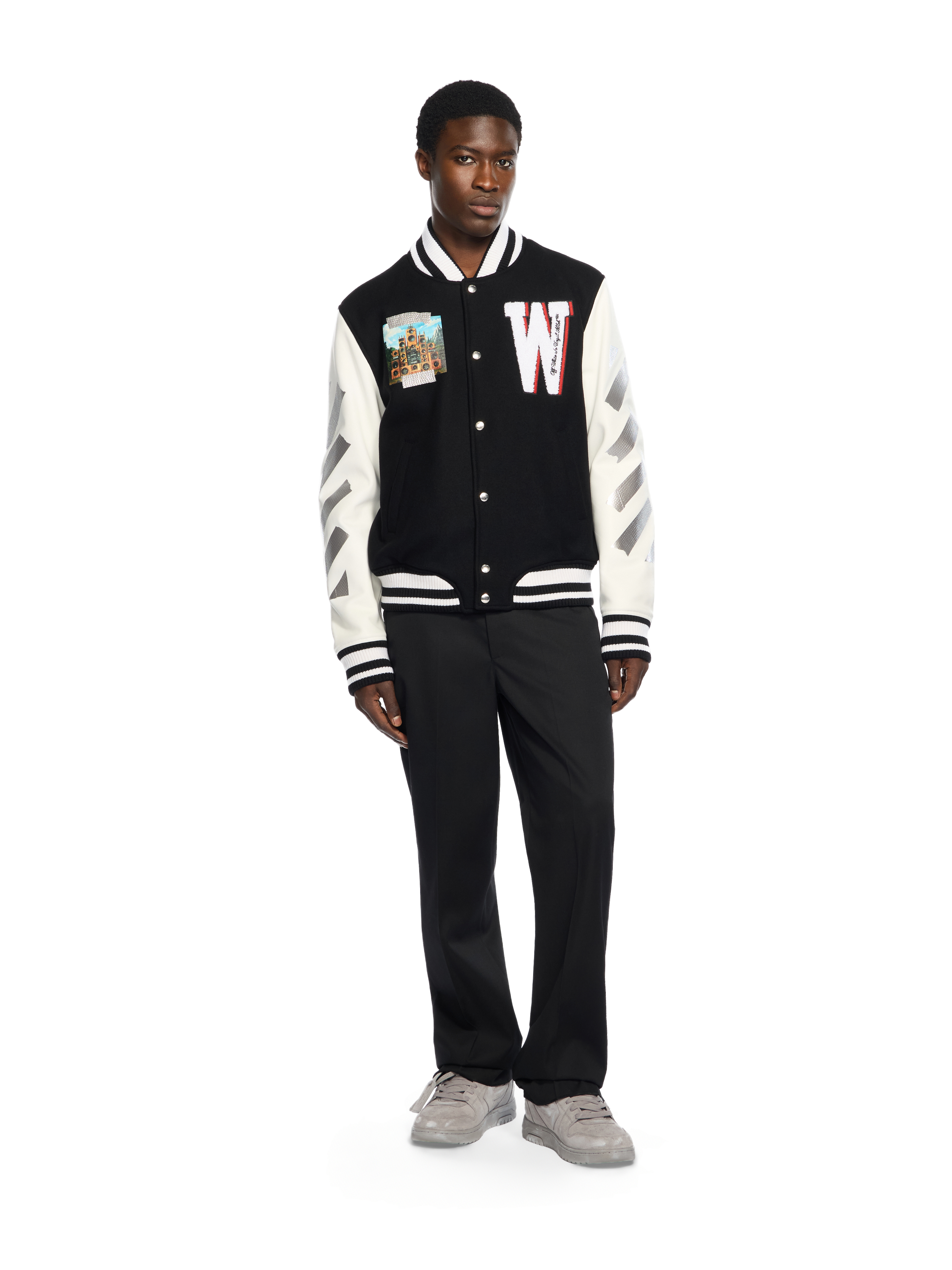  Off White Wool Mini Flare Pants - Male  Black - White 54 