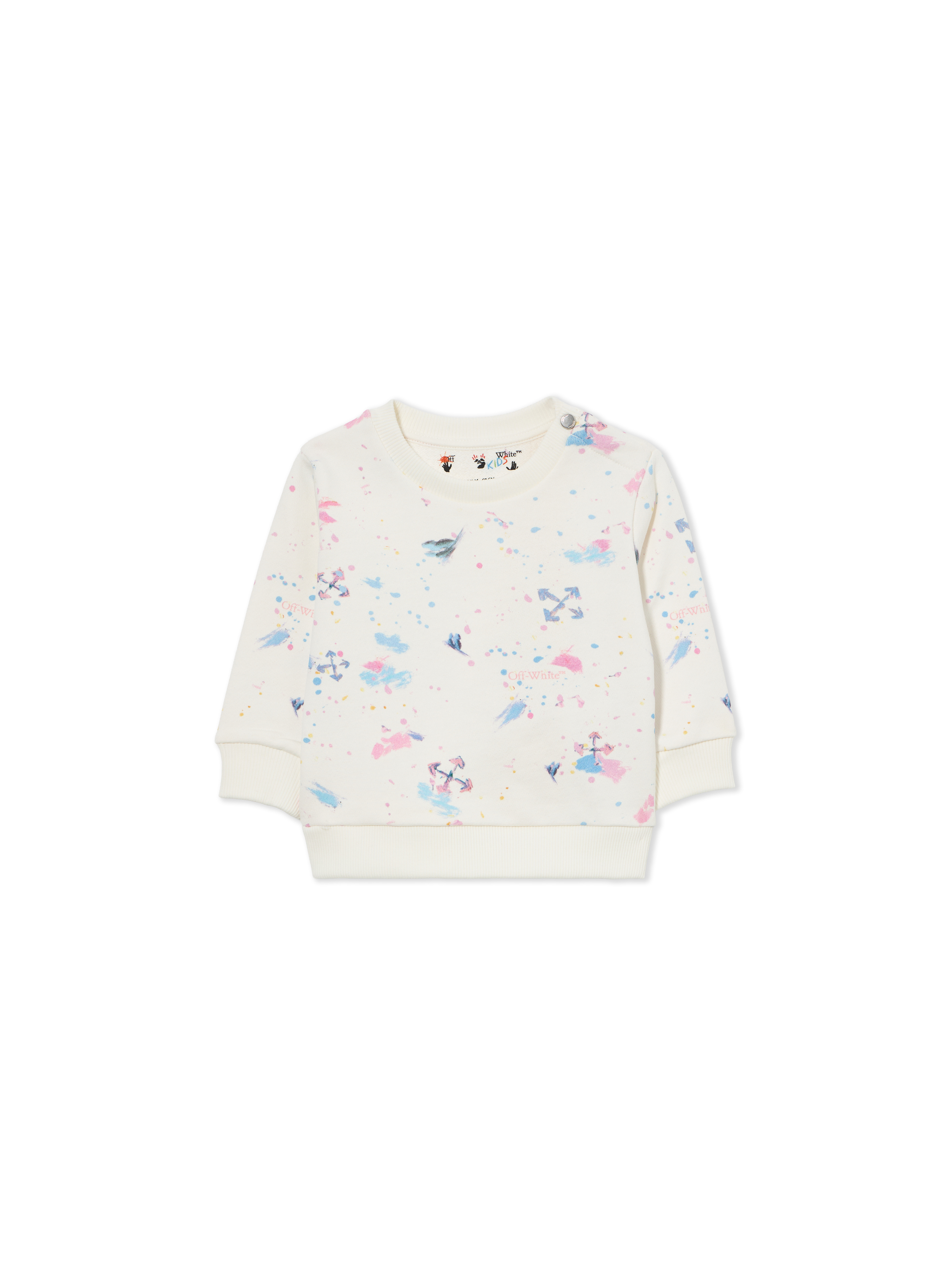  Off White Arrow Splat Allover Sweatshirt - Kids Baby Pink Aop 3/6 